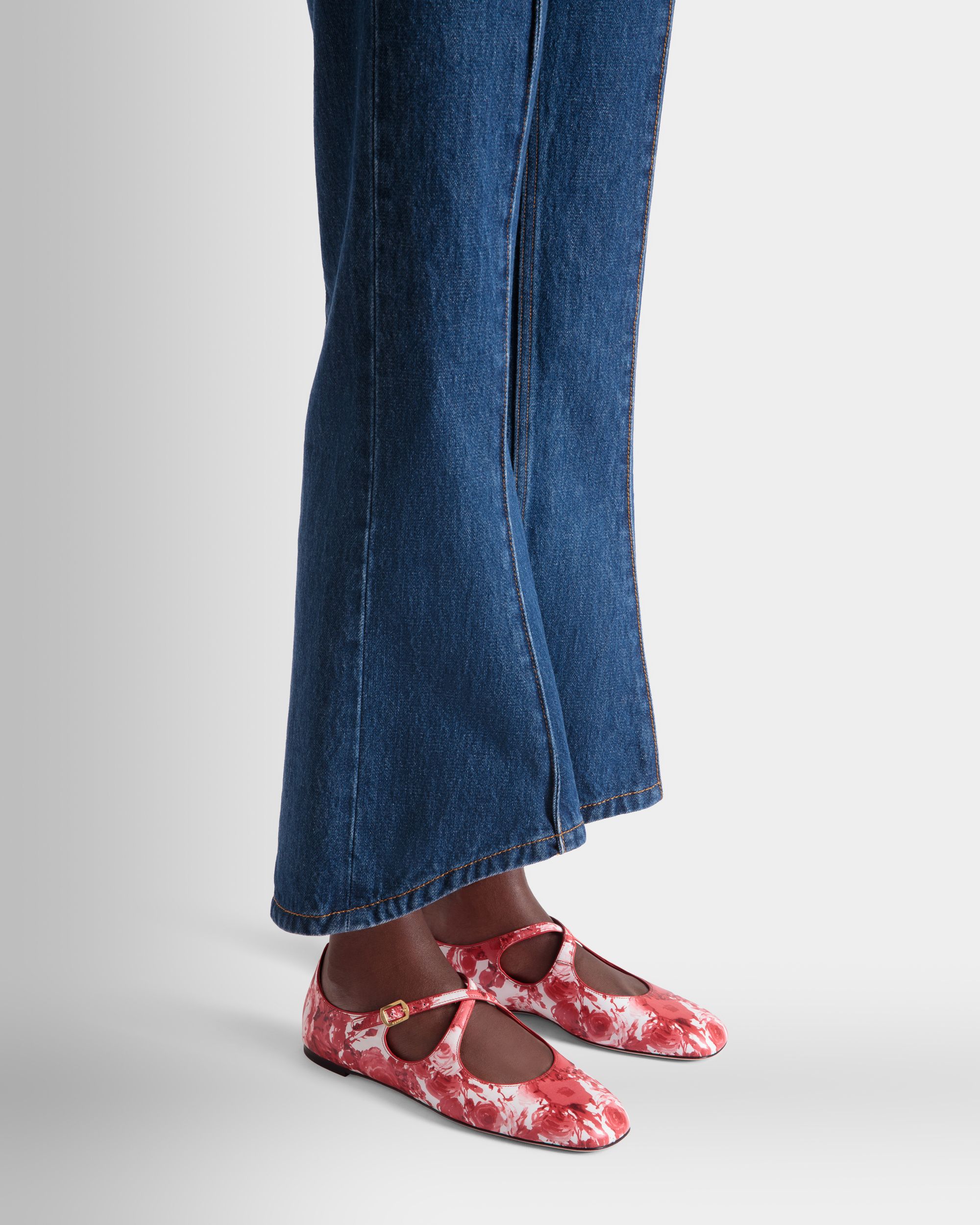 Ballyrina Flat in Red Leather - Women's - Bally - 02