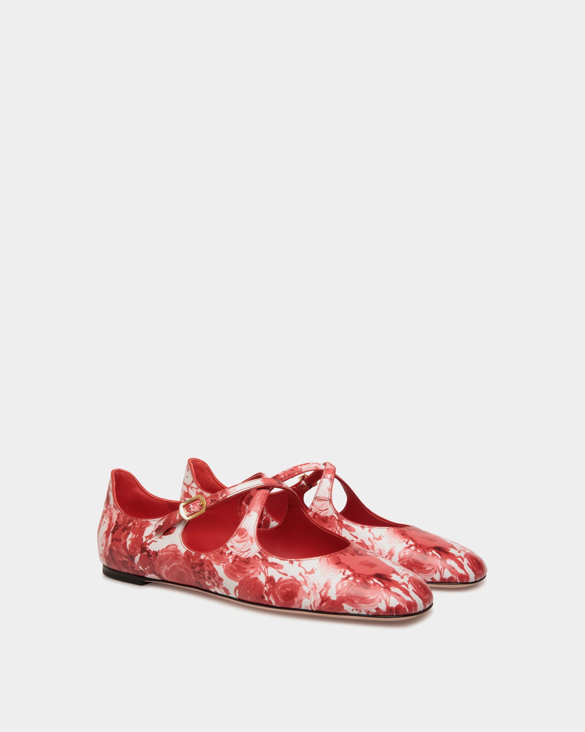 Ballyrina Flat in Red Leather - Women's - Bally - 03