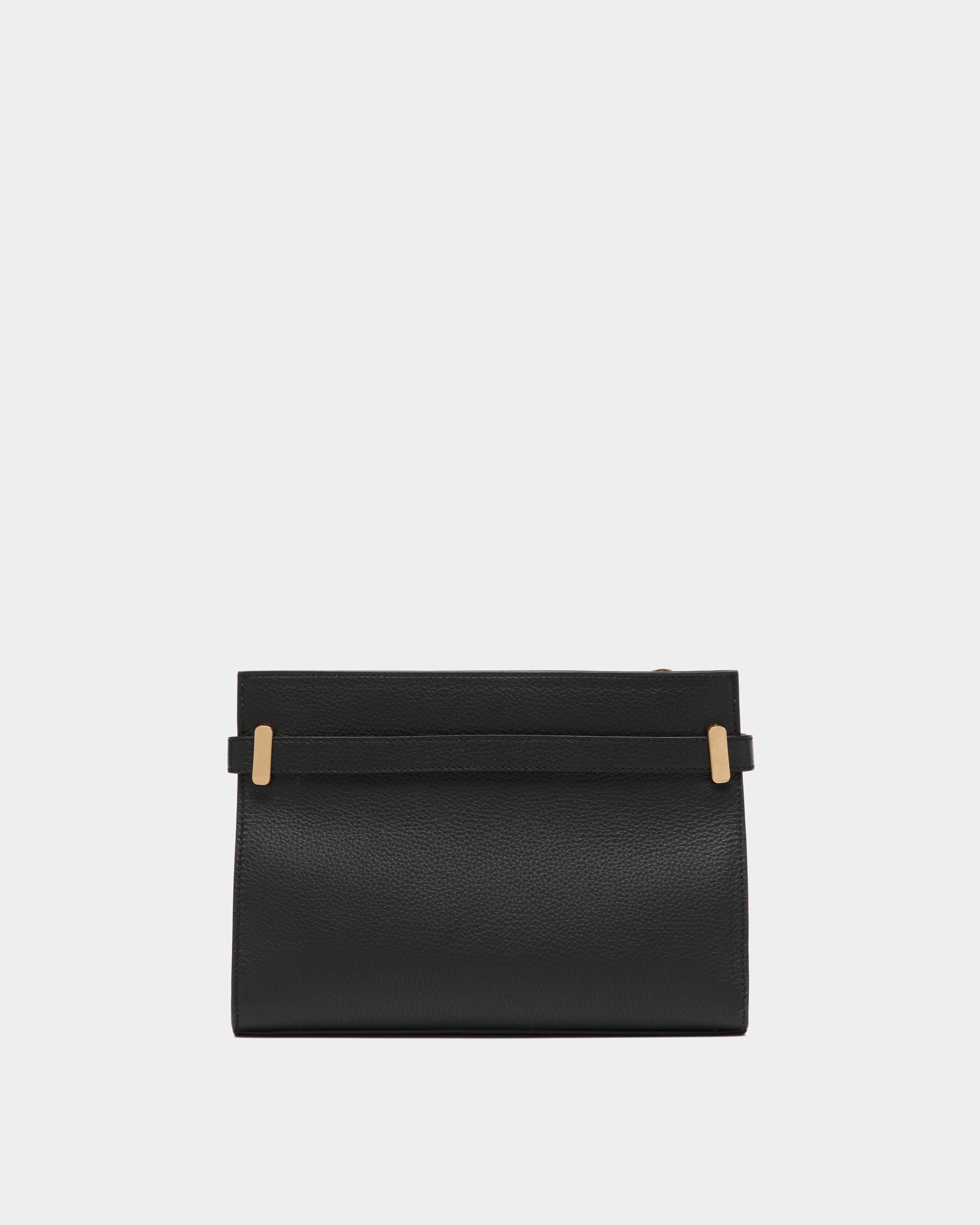 Carriage Shoulder Bag in Black Grained Leather - Women's - Bally - 03