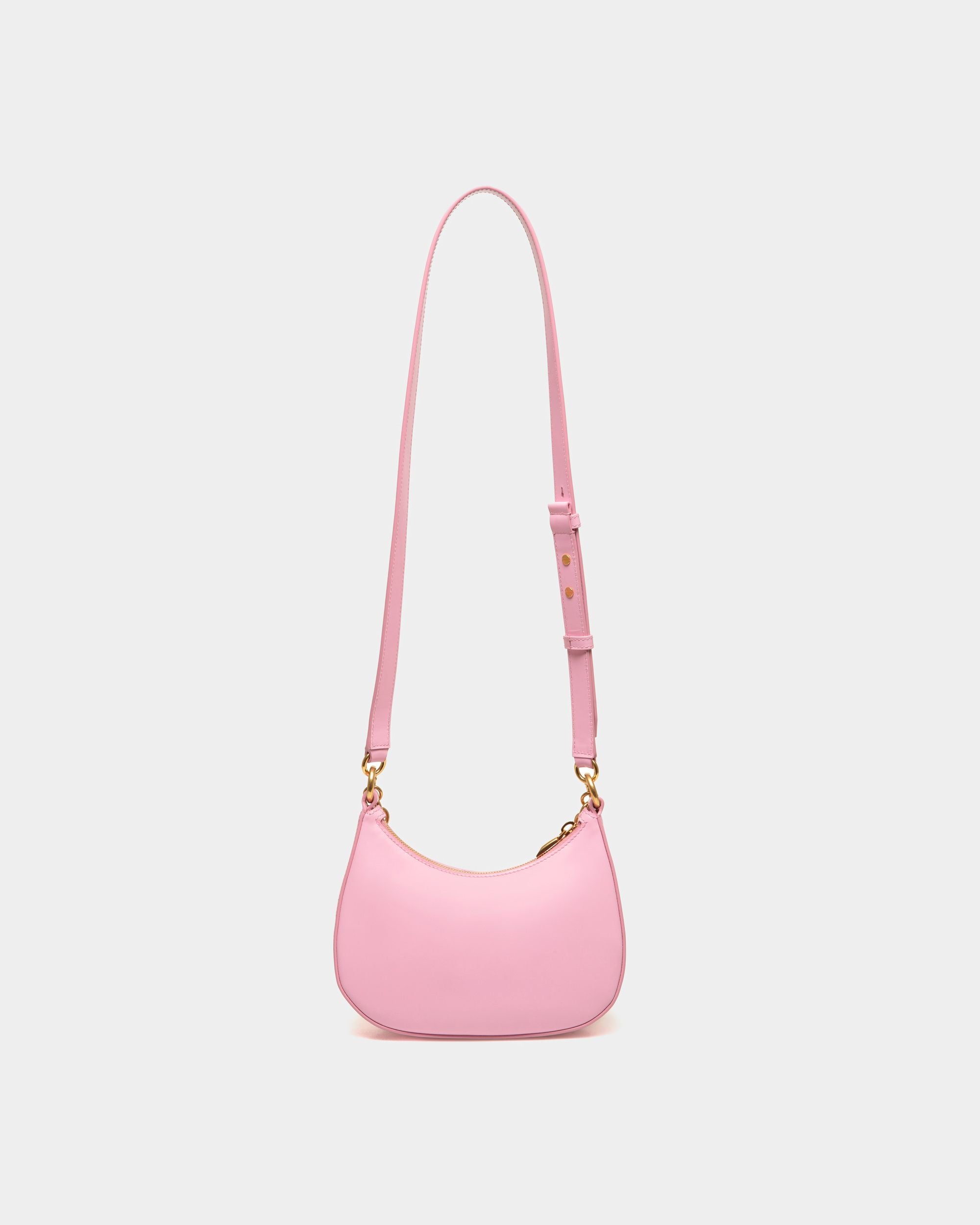 Emblem Mini Crossbody Bag in Pink Brushed Leather - Women's - Bally - 02
