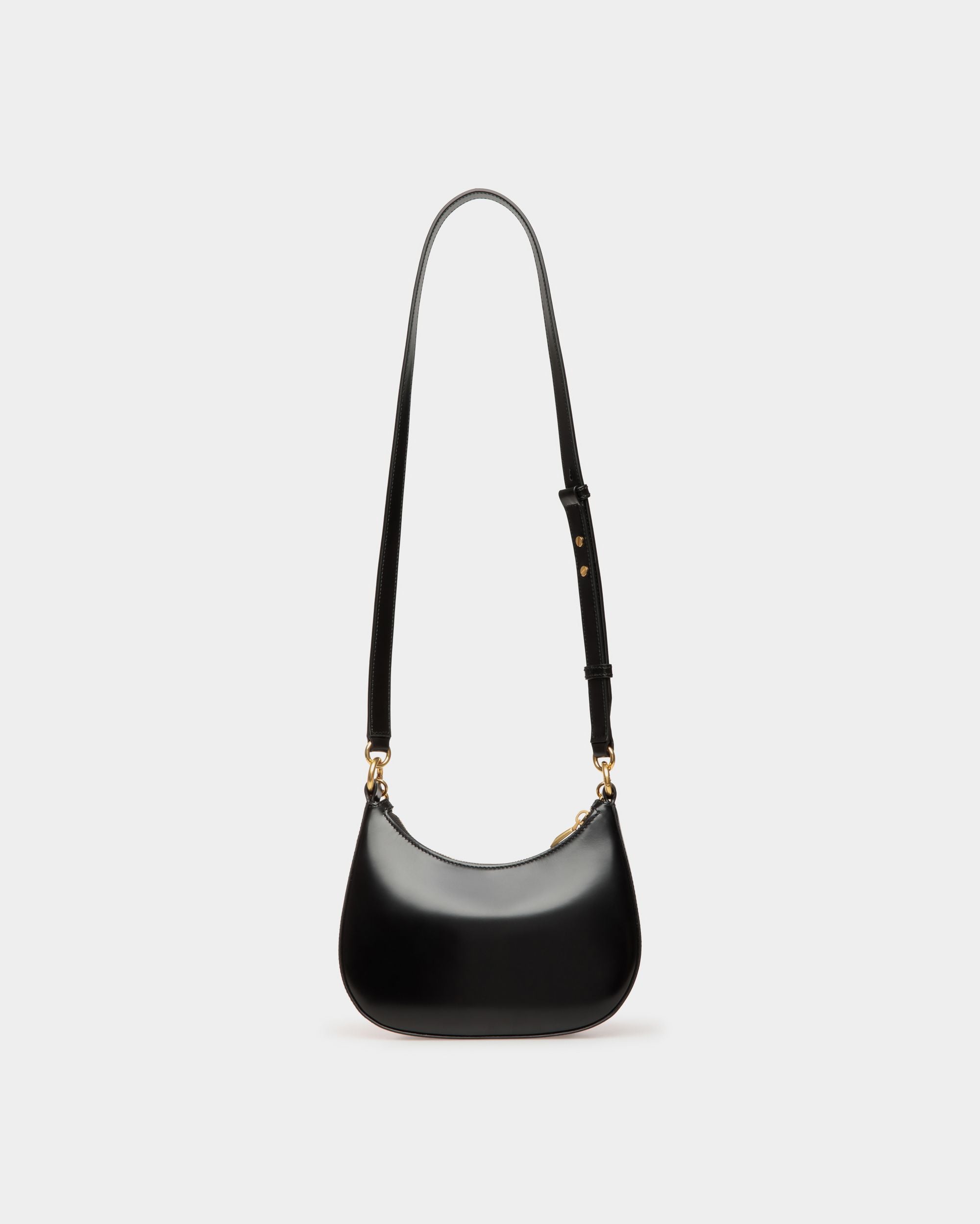 Emblem Mini Crossbody Bag in Black Brushed Leather - Women's - Bally - 03