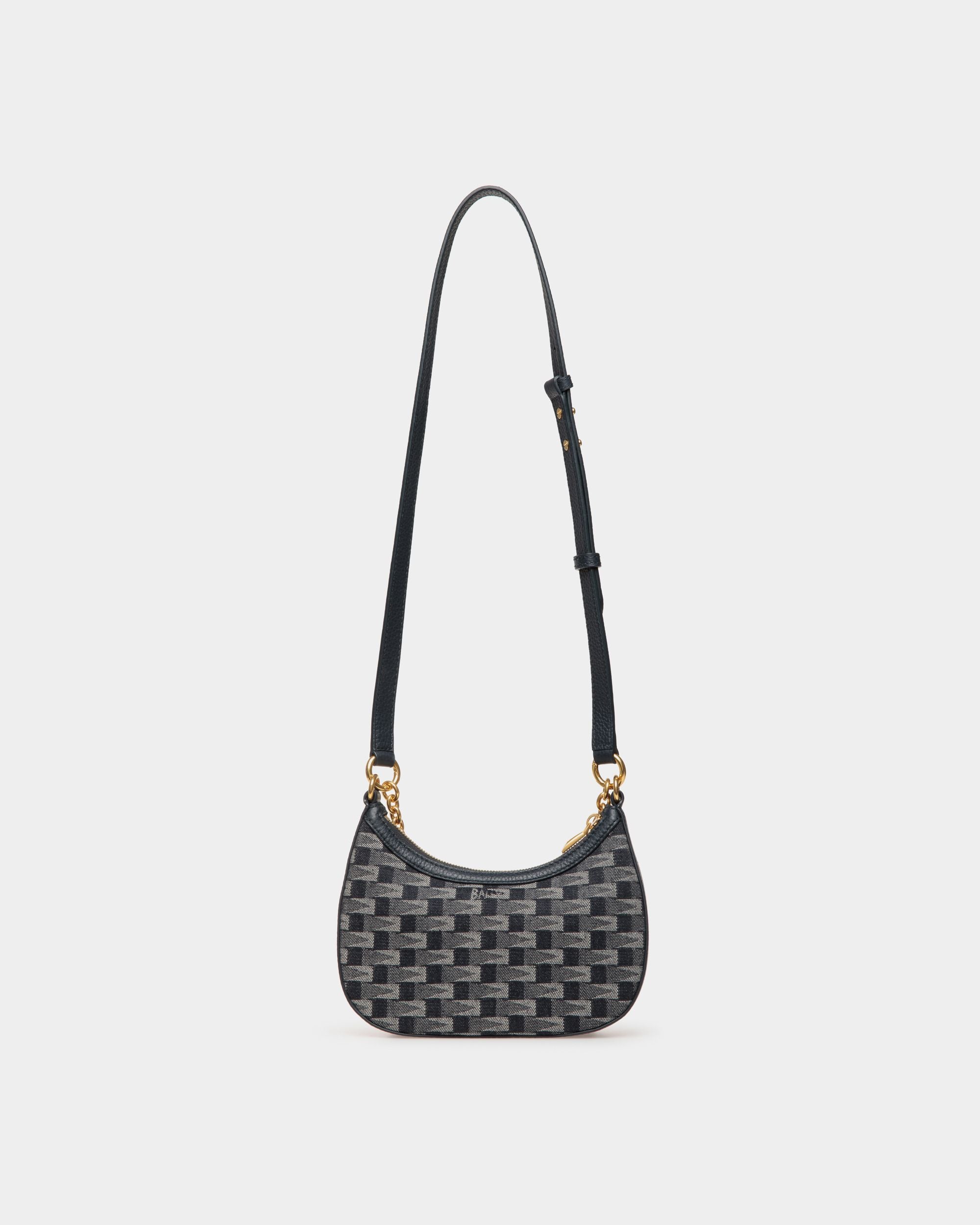 Bar Mini Crossbody Bag in Pennant Motif Denim - Women's - Bally - 02