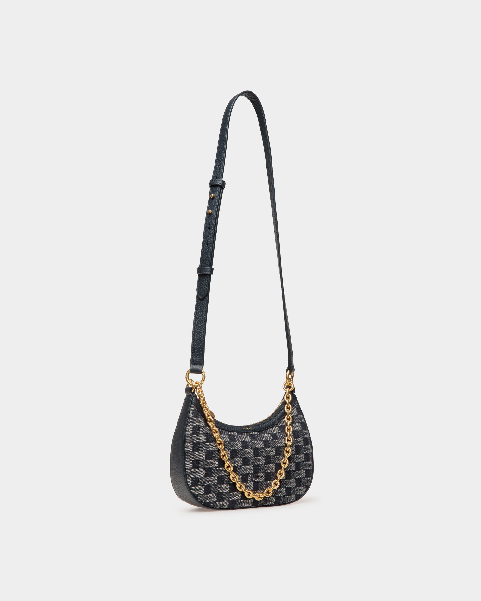 Bar Mini Crossbody Bag in Pennant Motif Denim - Women's - Bally - 03