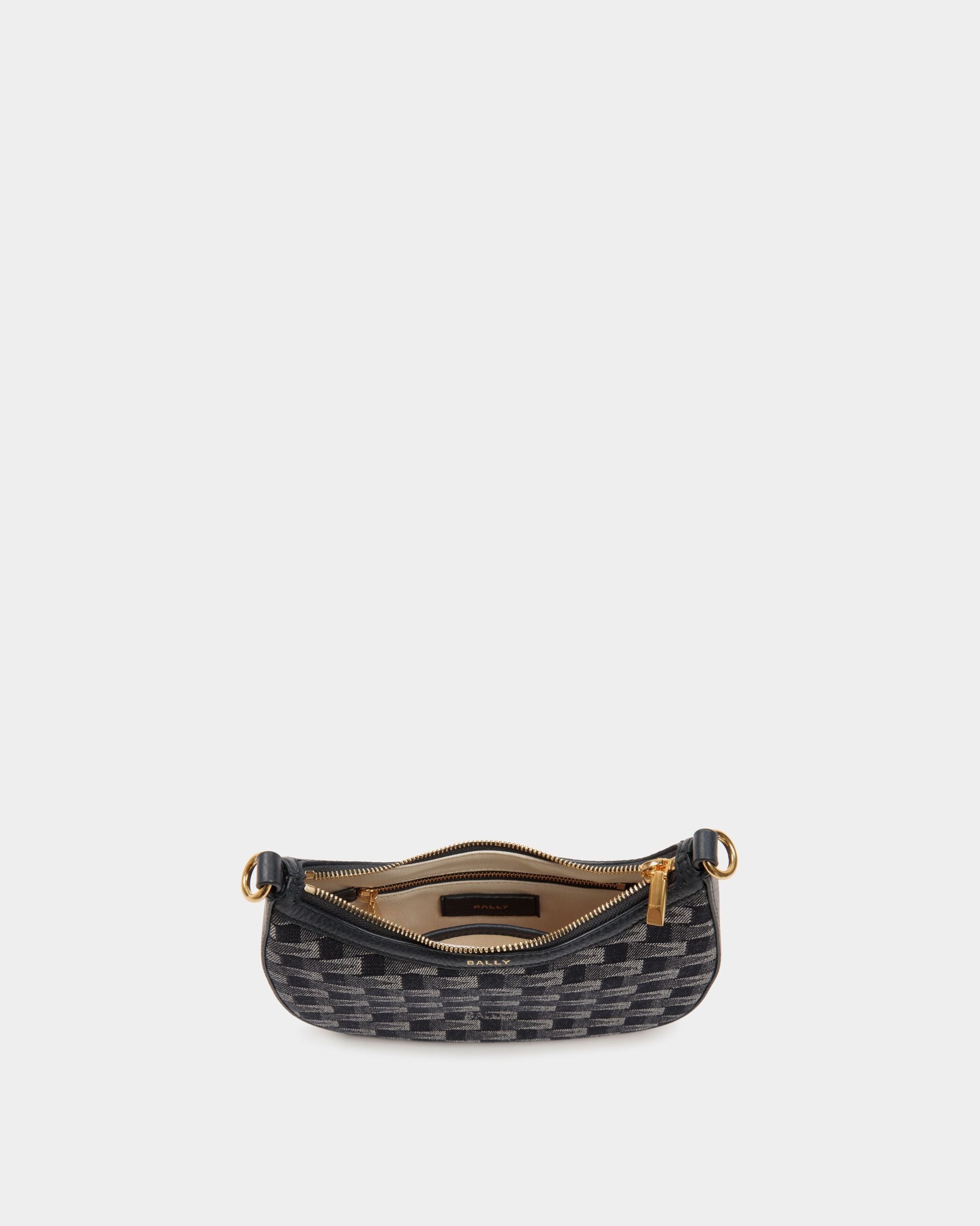 Bar Mini Crossbody Bag in Pennant Motif Denim - Women's - Bally - 04
