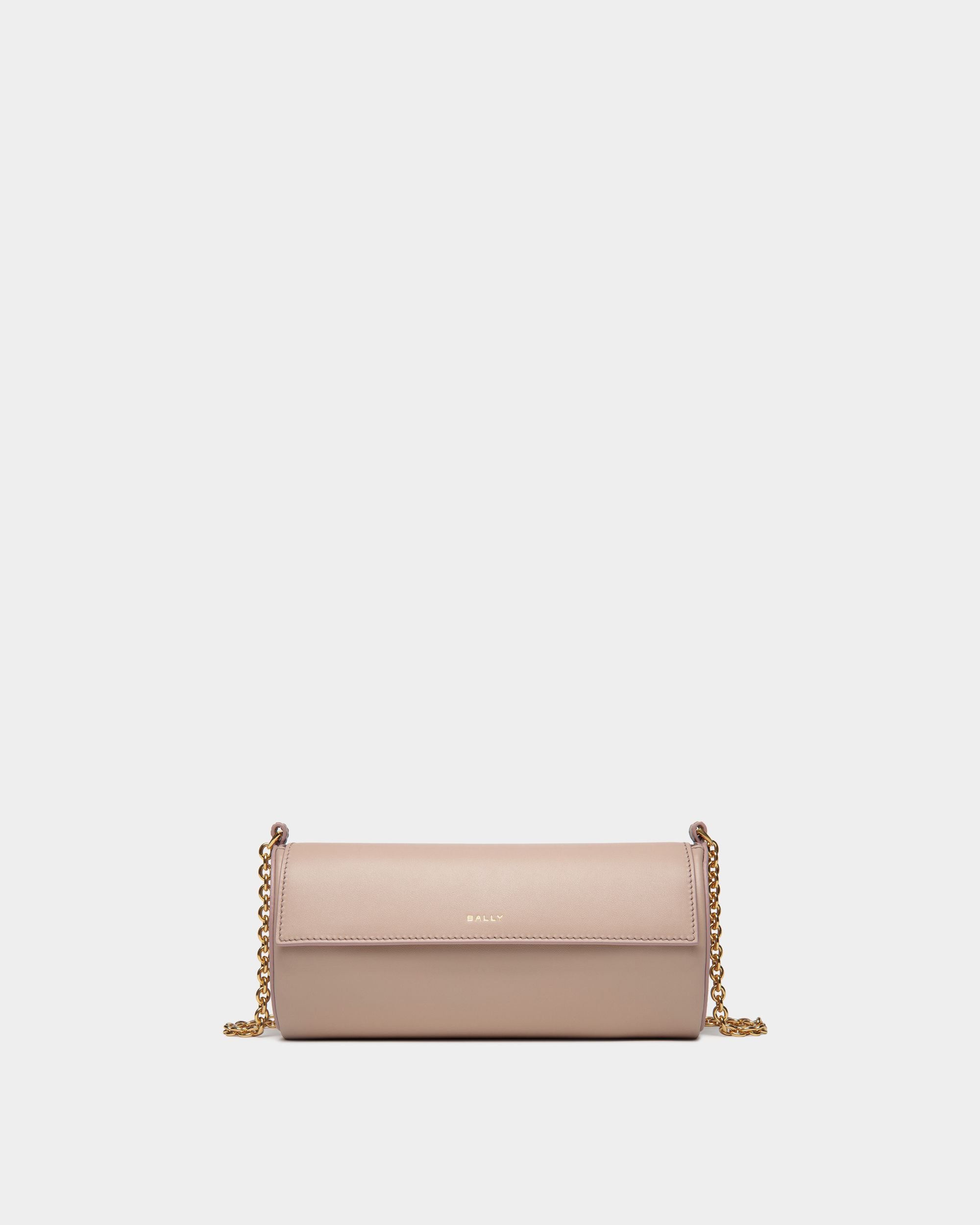 Emblem Minibag In Light Beige Leather - Women's - Bally - 01