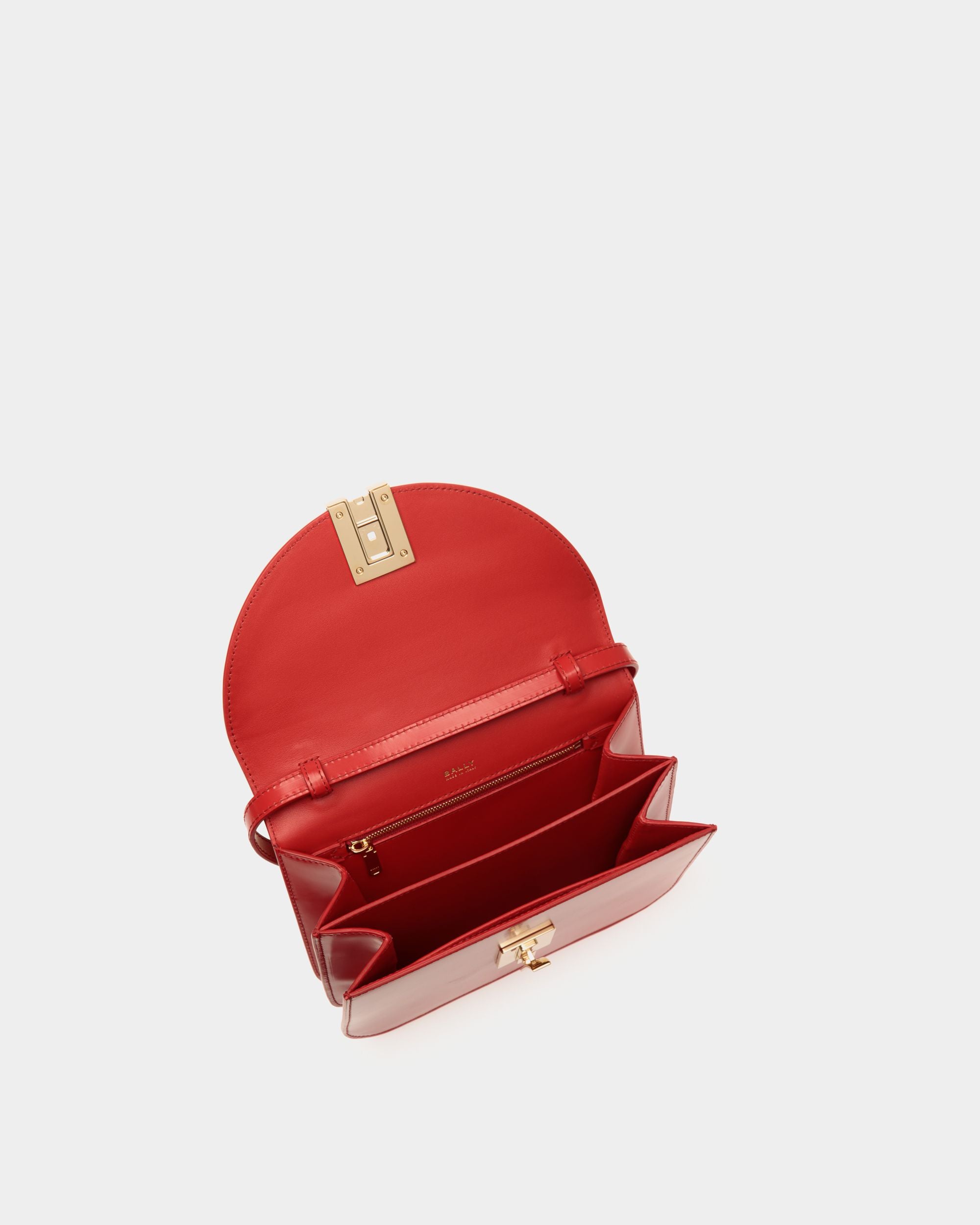 Ollam Crossbody Bag in Red Leather - Women's - Bally - 04
