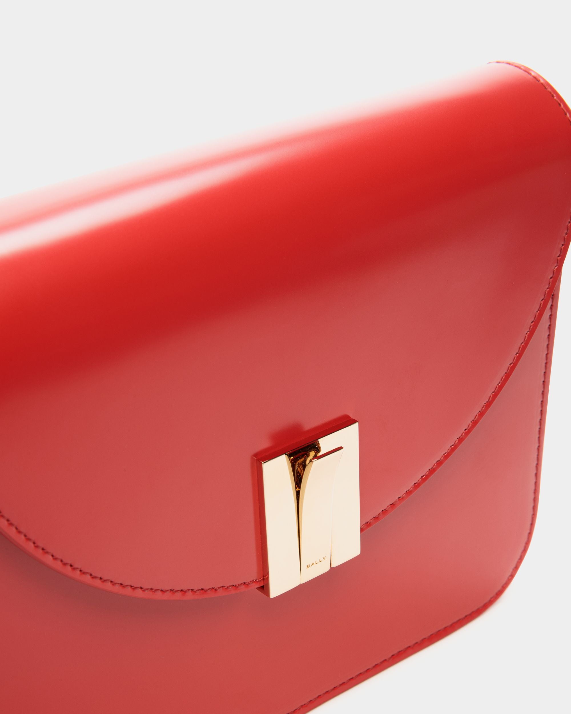Ollam Crossbody Bag in Red Leather - Women's - Bally - 05