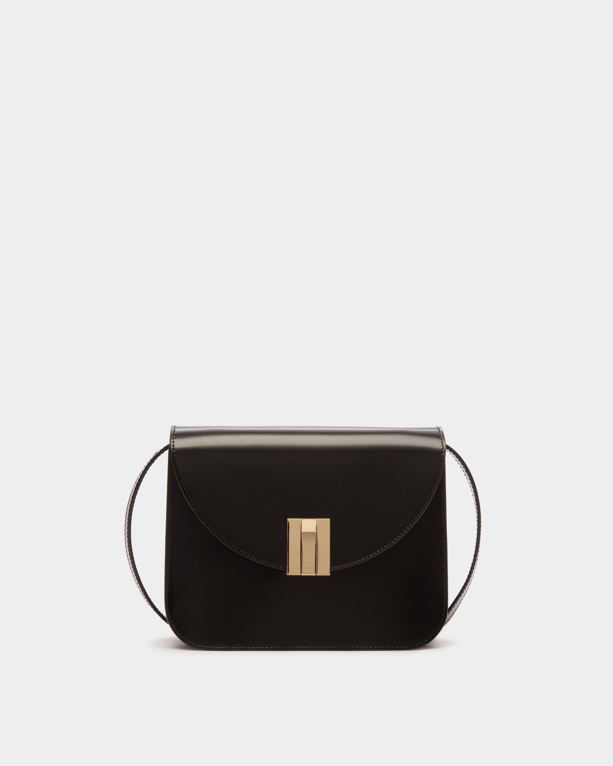 Ollam Crossbody Bag in Black Brushed Leather - Women's - Bally - 01