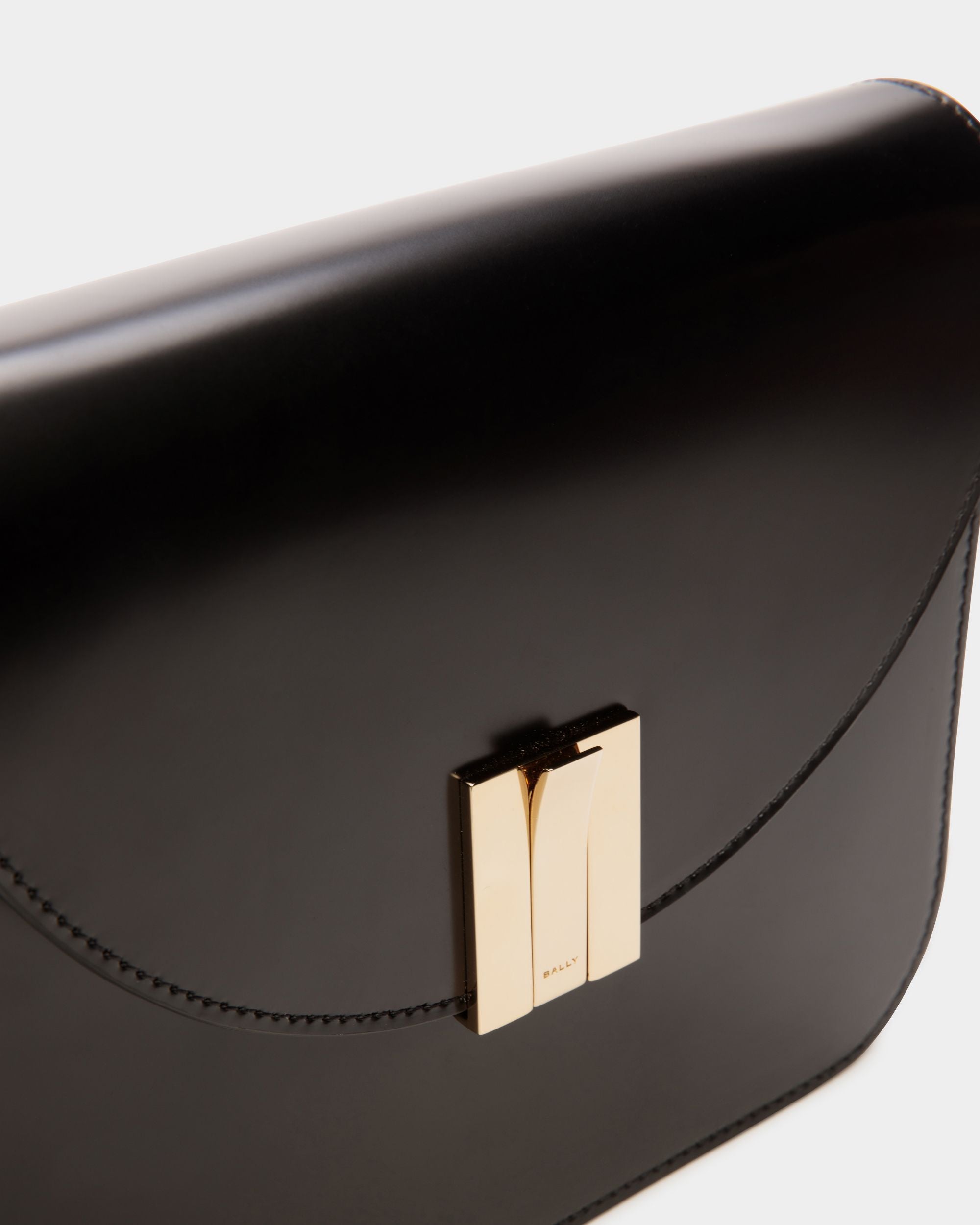 Ollam Crossbody Bag in Black Brushed Leather - Women's - Bally - 06