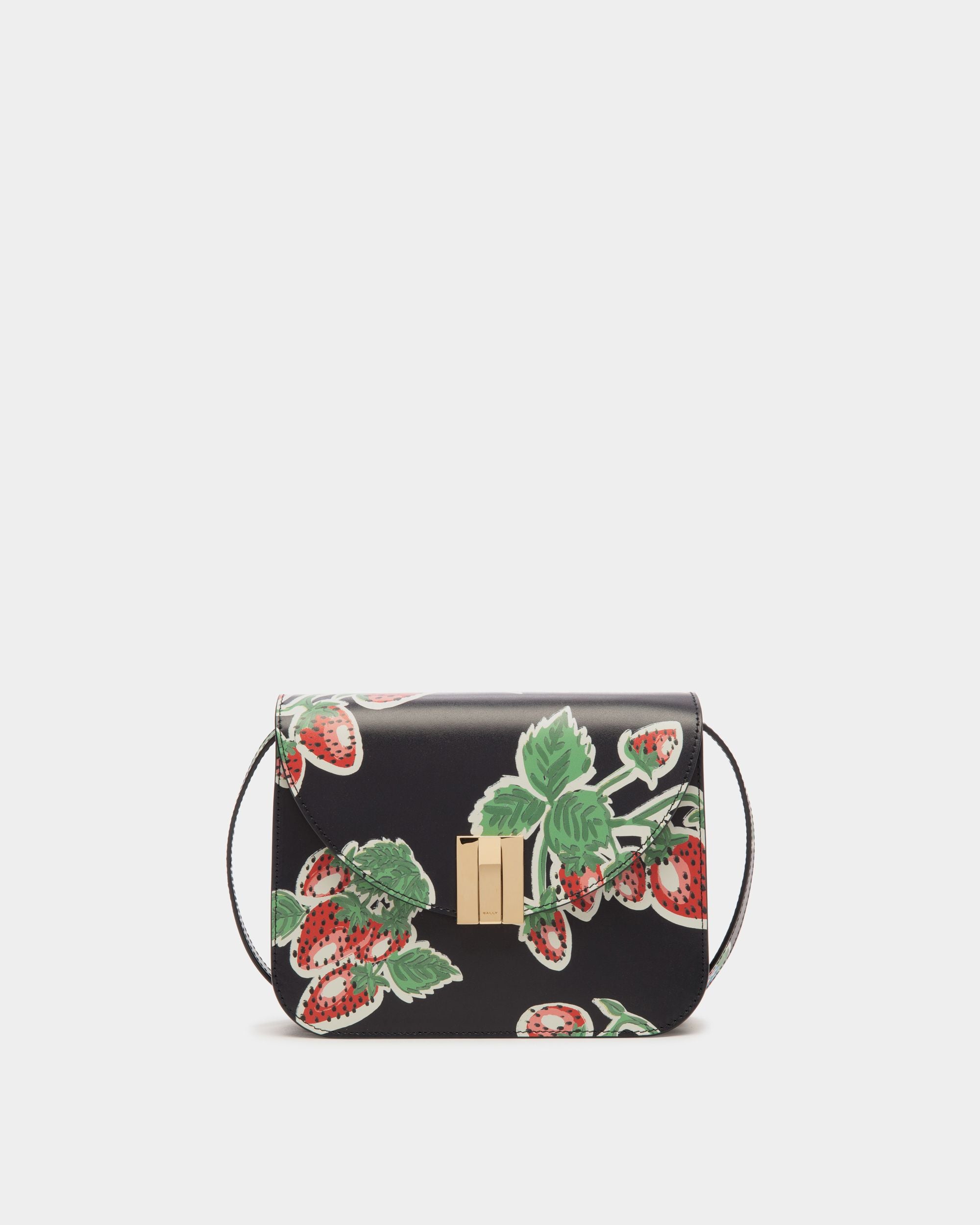 Ollam Crossbody Bag in Strawberry Print Leather - Women's - Bally - 01