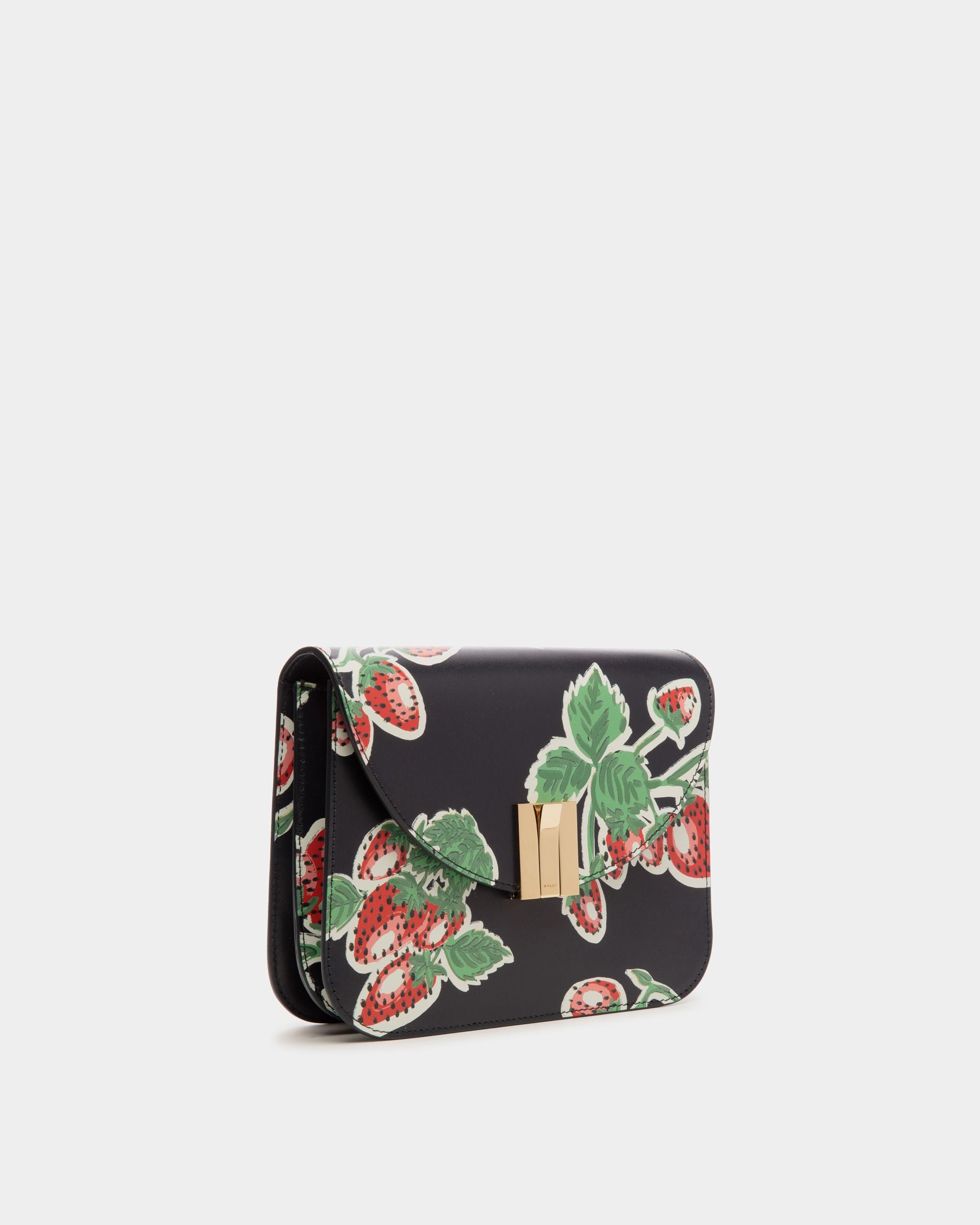 Ollam Crossbody Bag in Strawberry Print Leather - Women's - Bally - 04