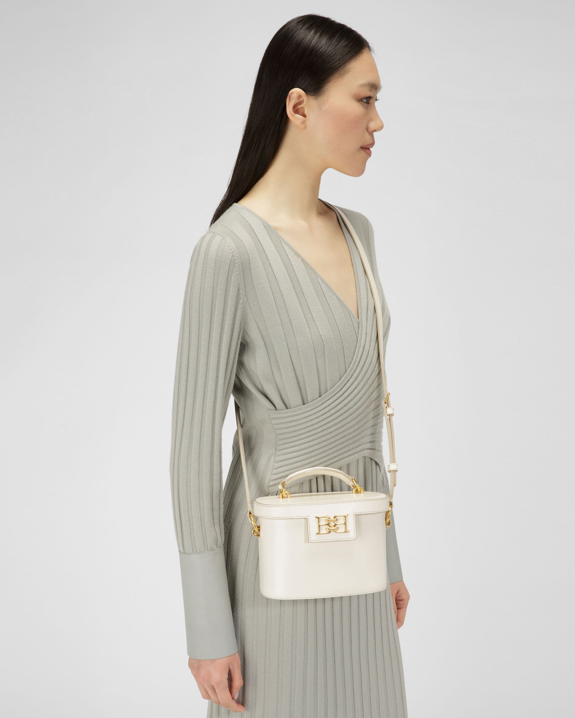 Bengi Leather Cross-Body Bag In Bone - Women's - Bally - 07