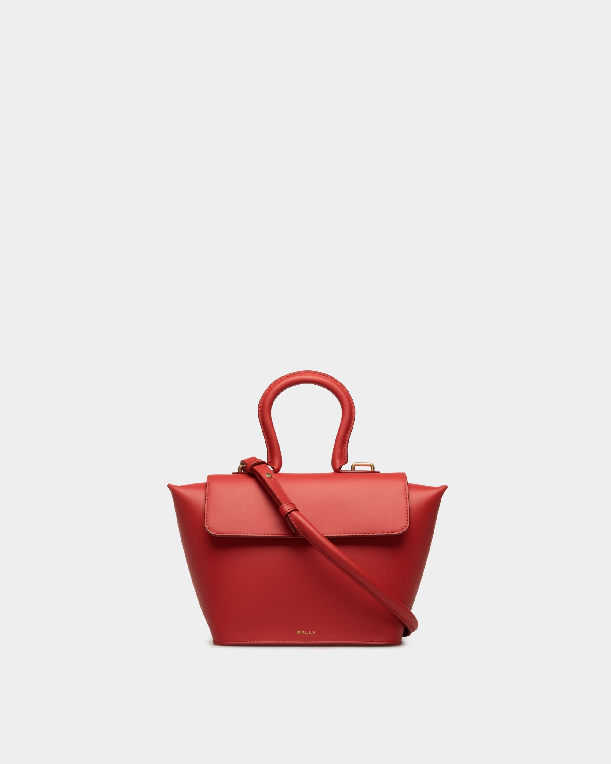 Belle Top Handle Bag in Candy Red Leather - Women's - Bally - 01