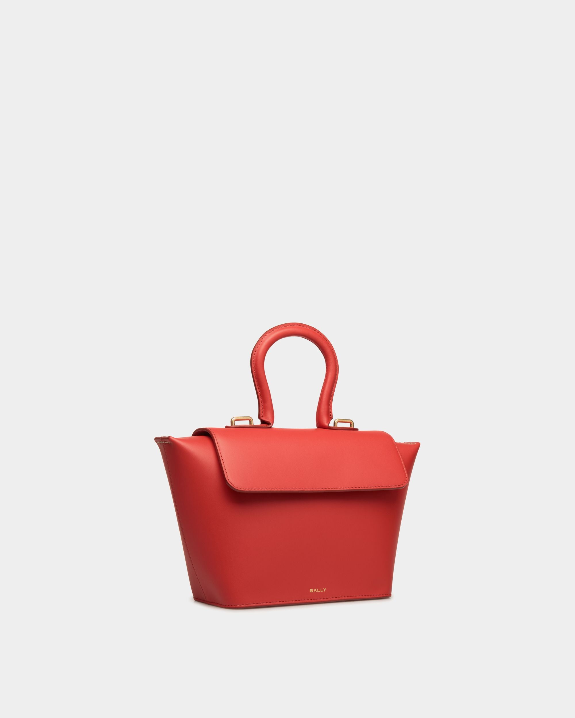Belle Top Handle Bag in Candy Red Leather - Women's - Bally - 03