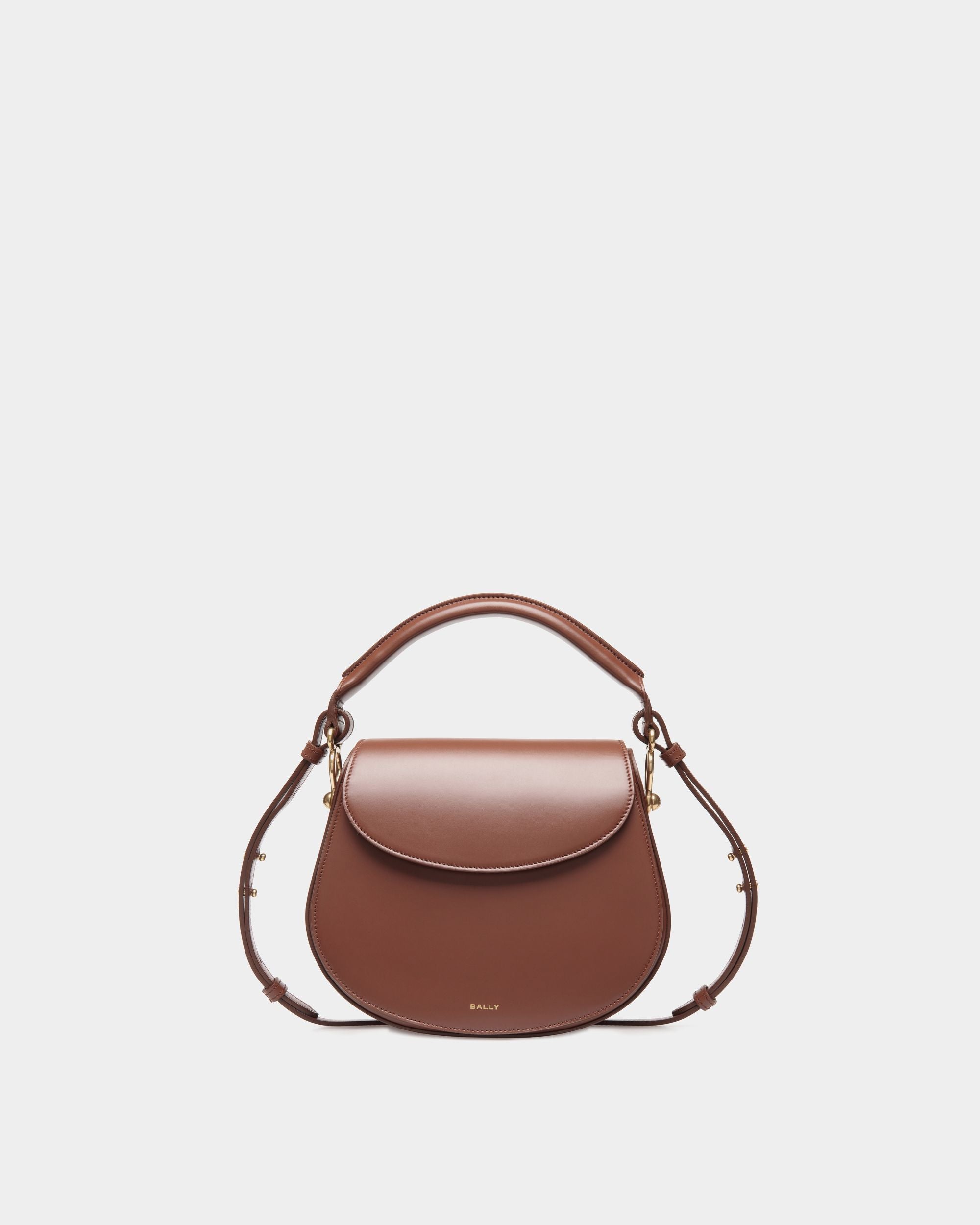 Lune Crossbody Bag In Brown Leather - Women's - Bally - 01