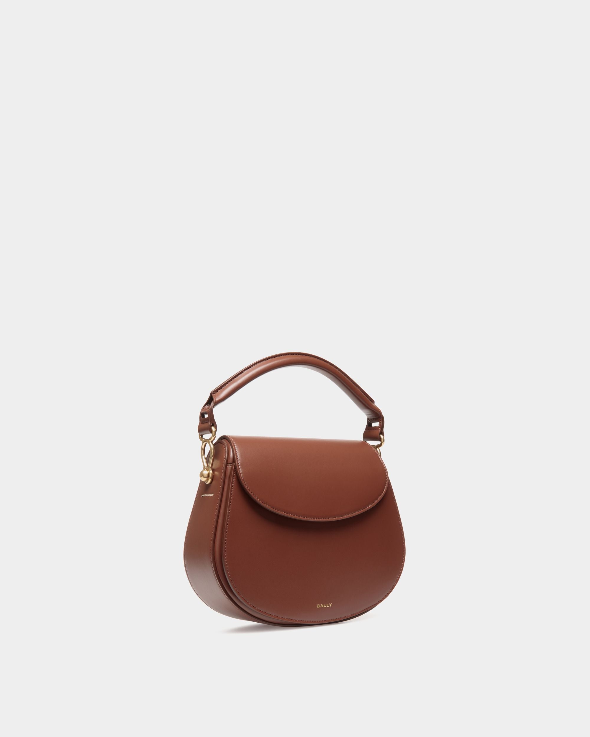 Lune Crossbody Bag In Brown Leather - Women's - Bally - 04