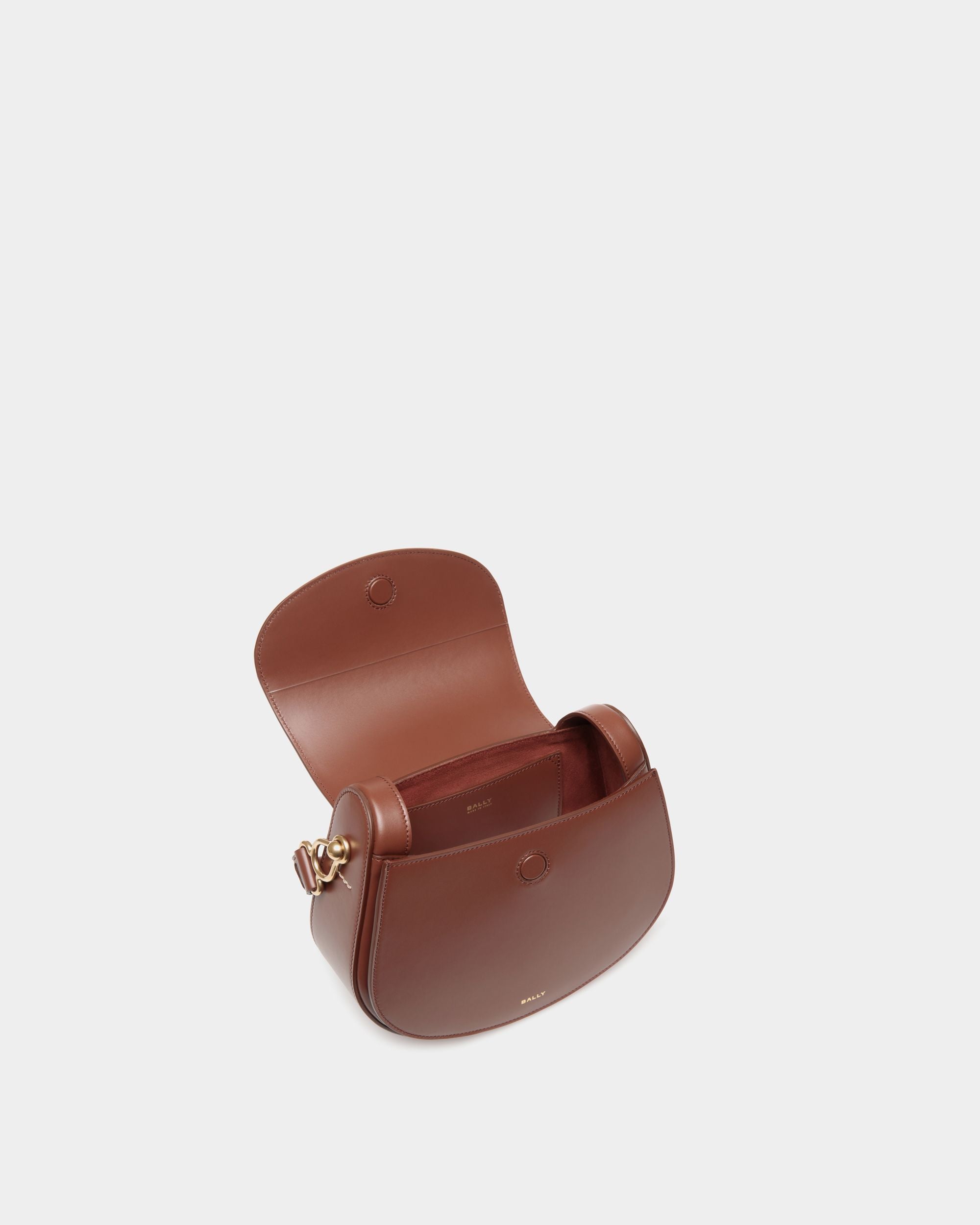 Lune Crossbody Bag In Brown Leather - Women's - Bally - 05