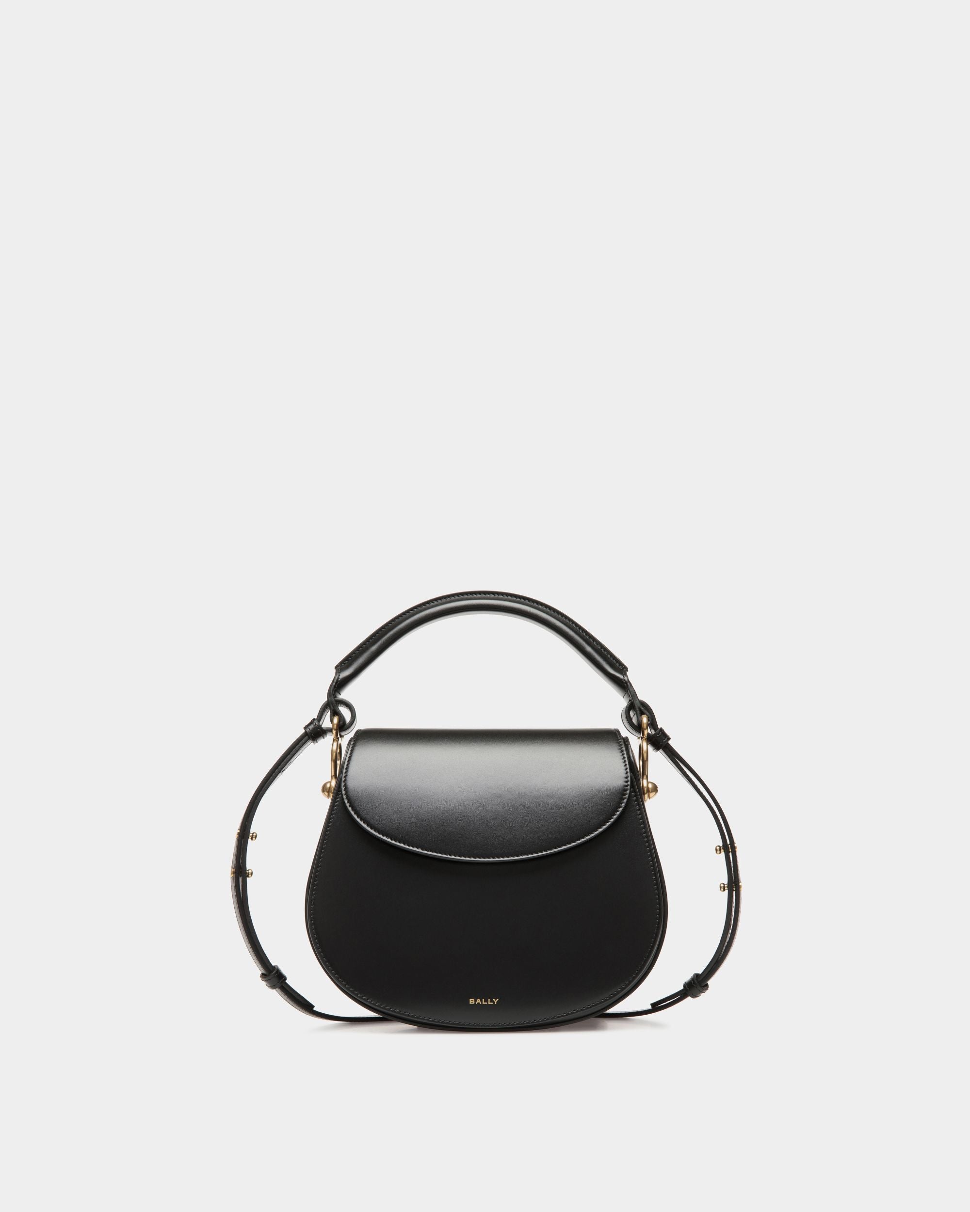 Lune Crossbody Bag In Black Leather - Women's - Bally - 01