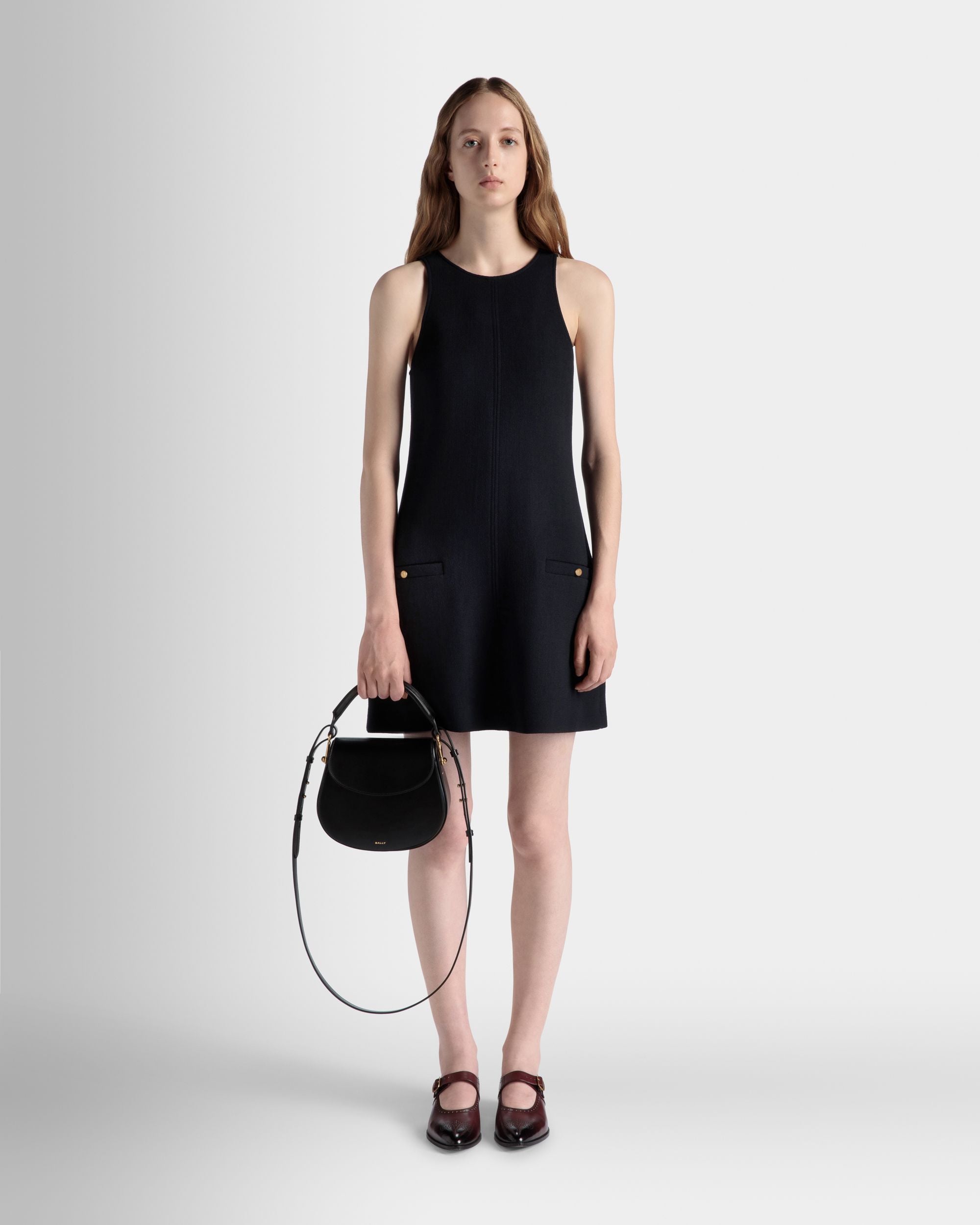 Lune Crossbody Bag In Black Leather - Women's - Bally - 02