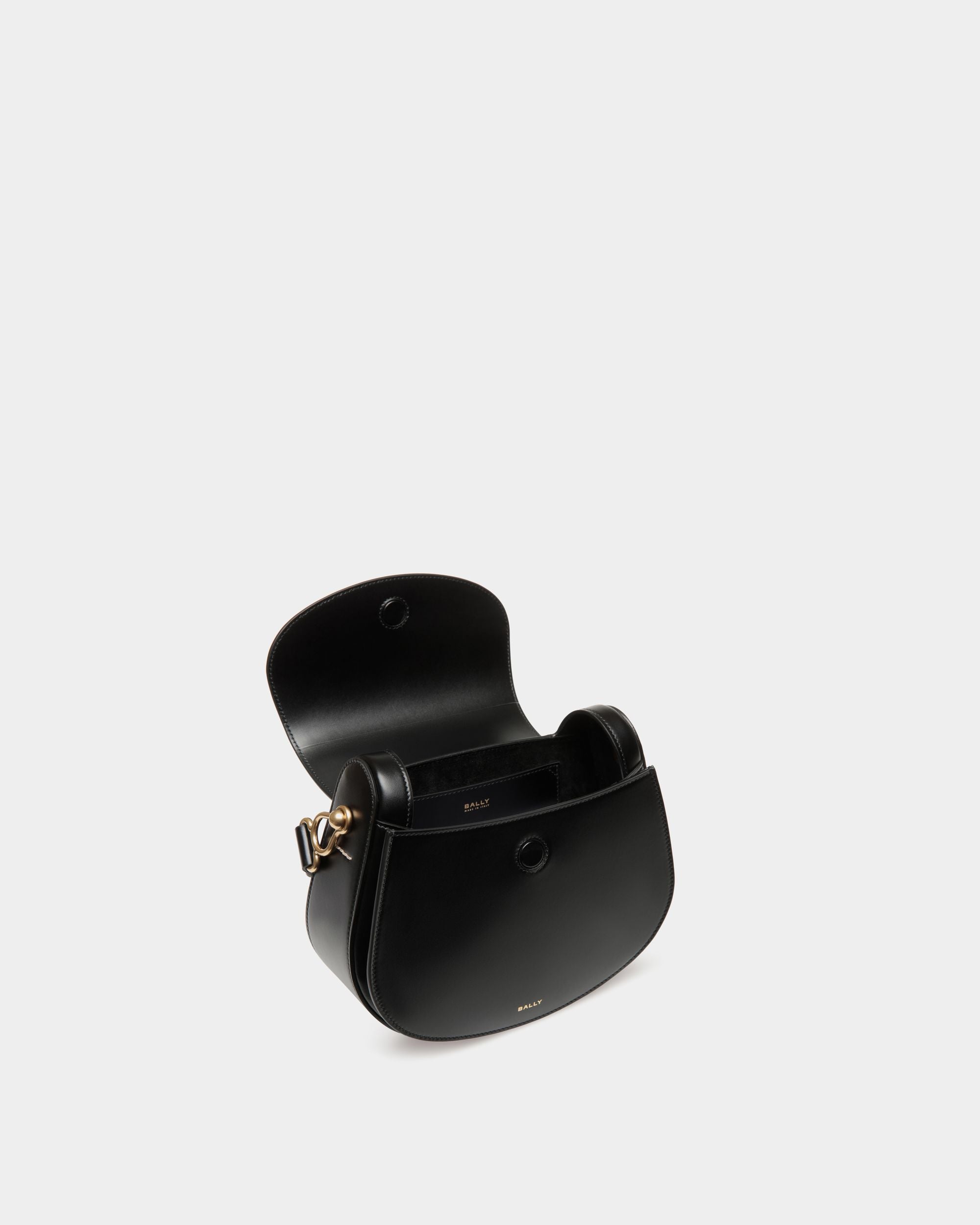 Lune Crossbody Bag In Black Leather - Women's - Bally - 05