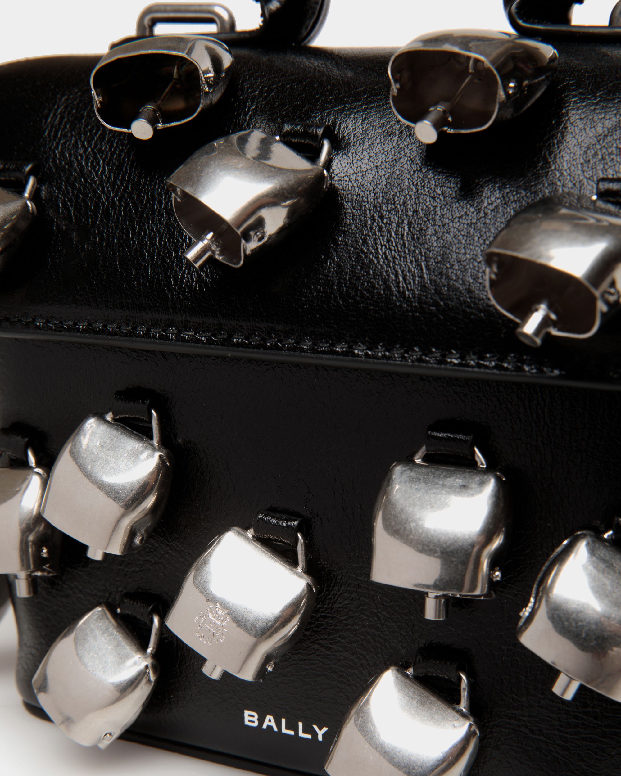 Belle Minibag In Black Leather with Bells - Women's - Bally - 06
