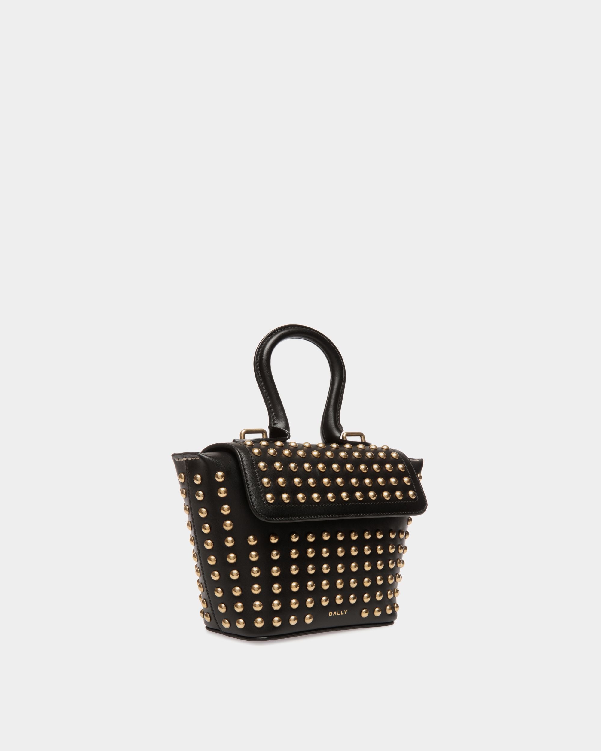 Belle Minibag in Black Leather With Studs - Women's - Bally - 04