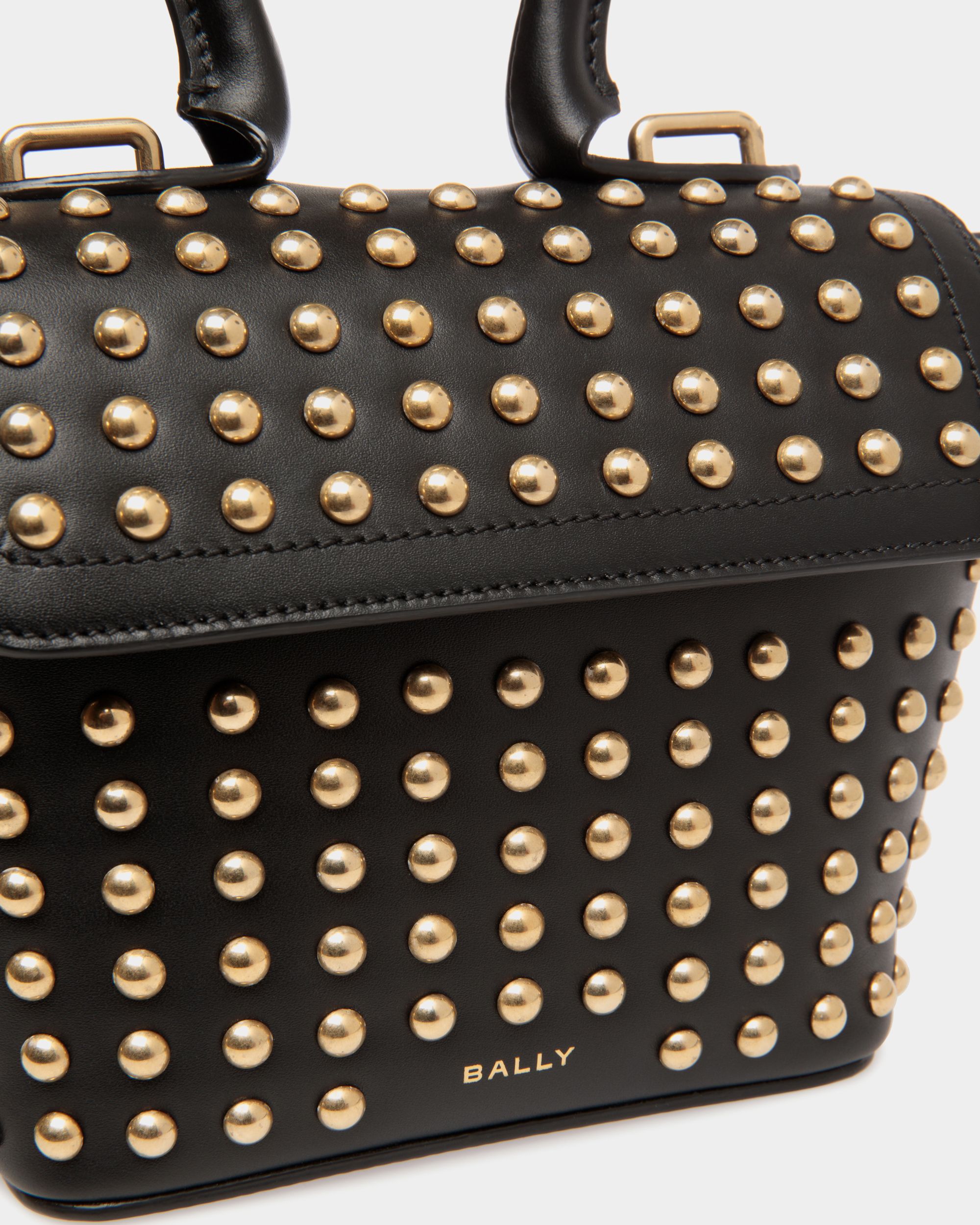 Belle Minibag in Black Leather With Studs - Women's - Bally - 06