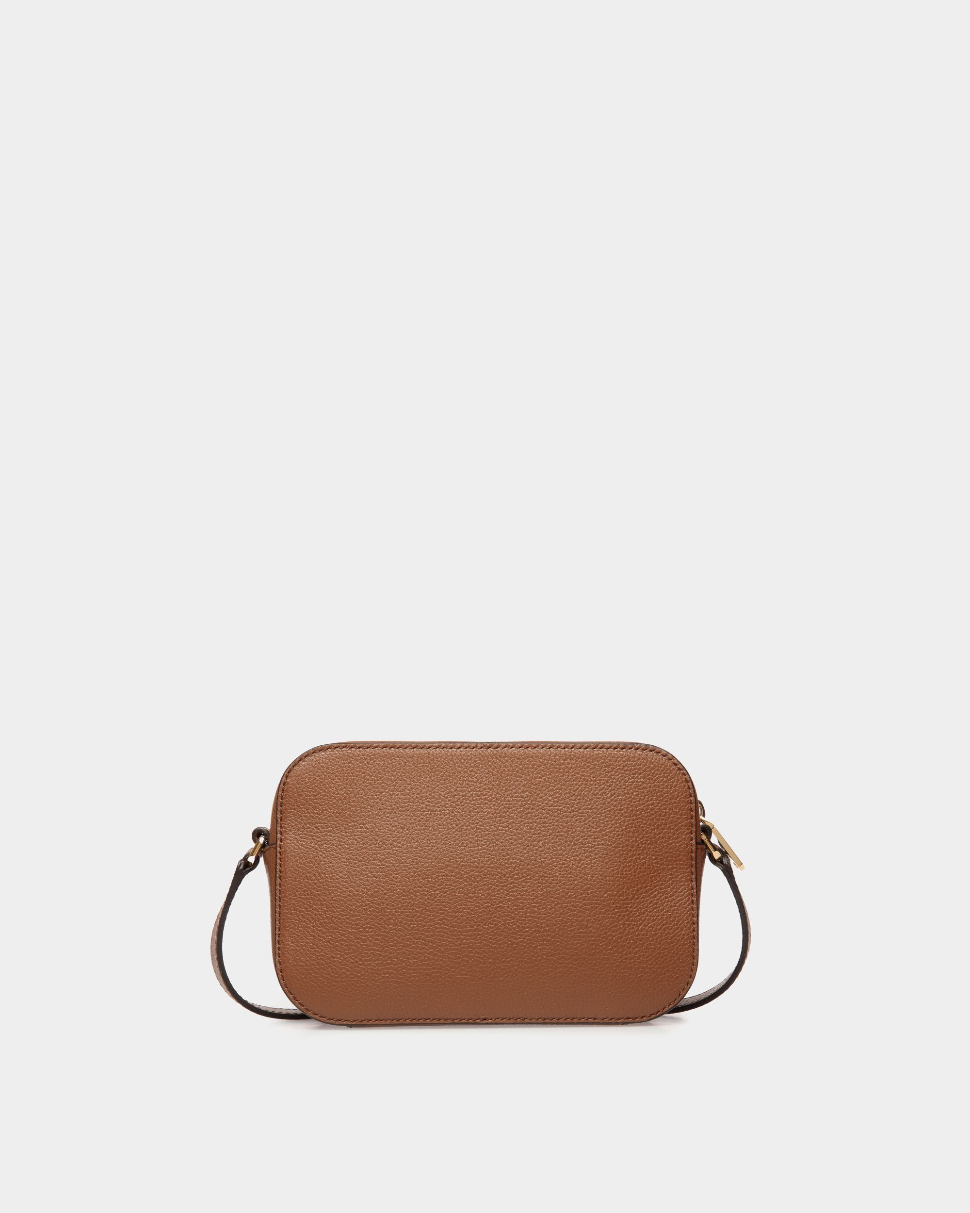Lock Me Small Crossbody Bag in Brown Grained Leather - Women's - Bally - 03