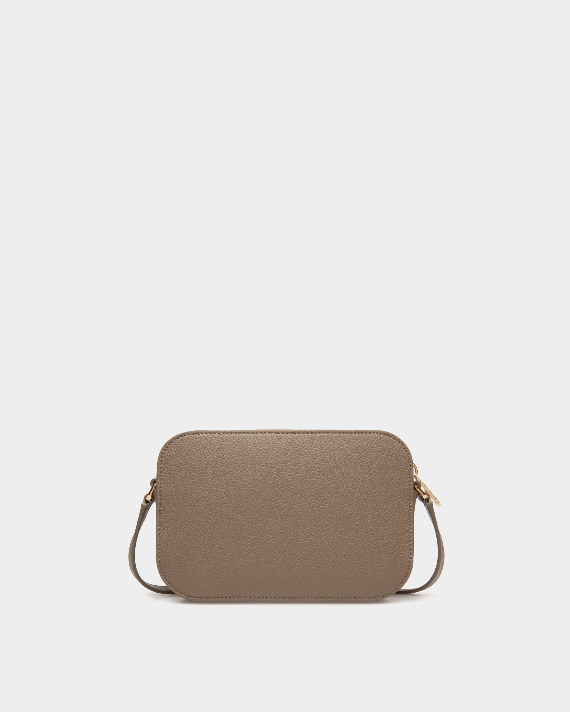 Lock Me Small Crossbody Bag in Taupe Grained Leather - Women's - Bally - 03