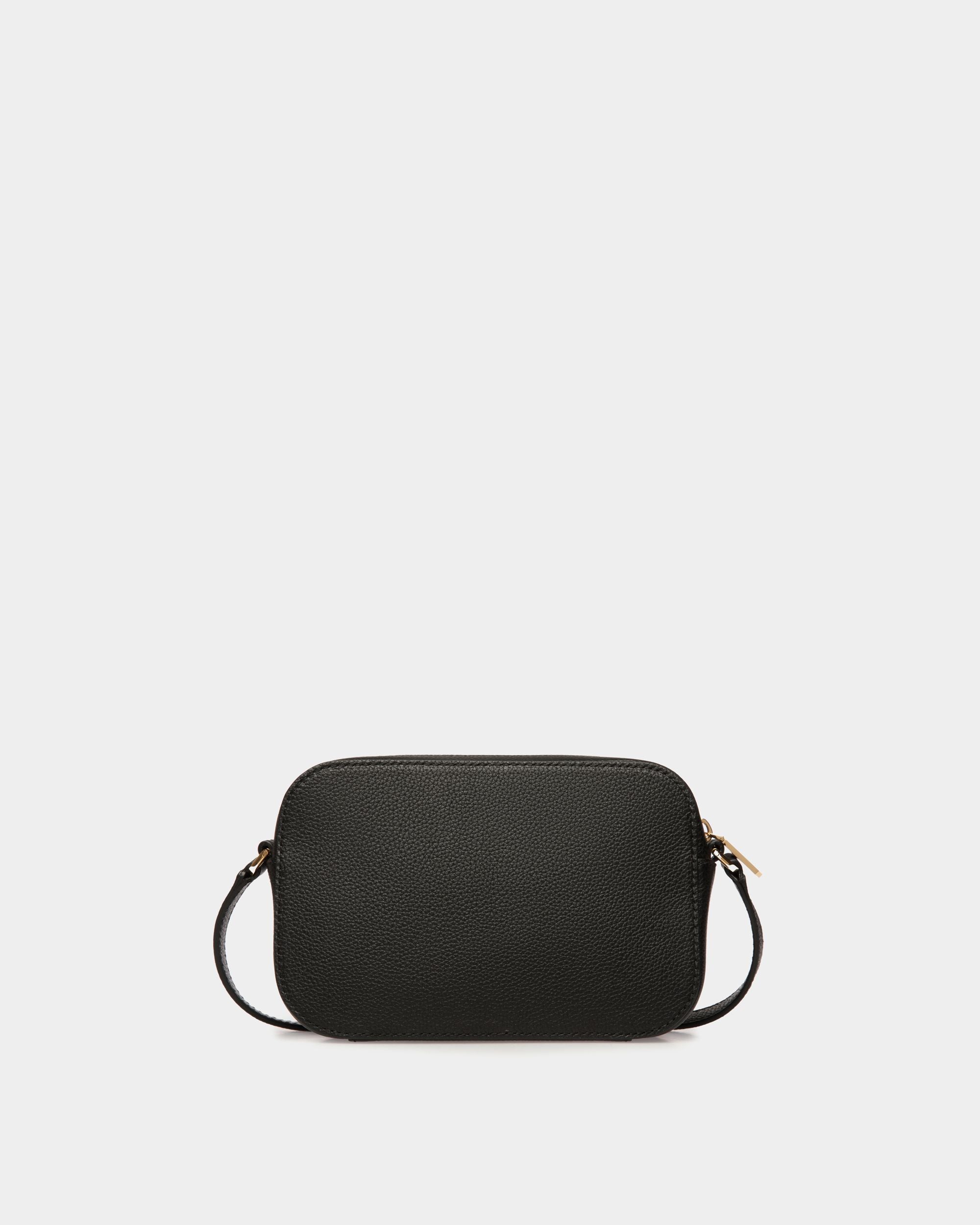 Lock Me Small Crossbody Bag in Black Grained Leather - Women's - Bally - 03