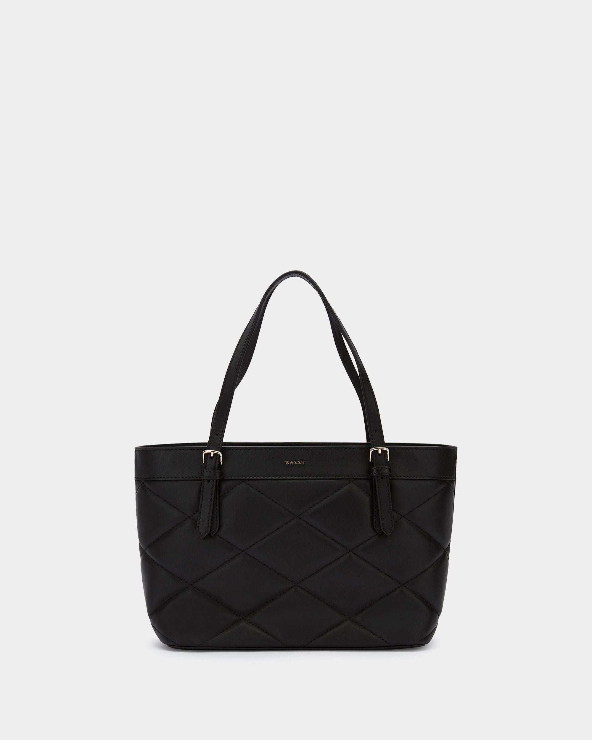Tote in Black Leather - Women's - Bally - 01