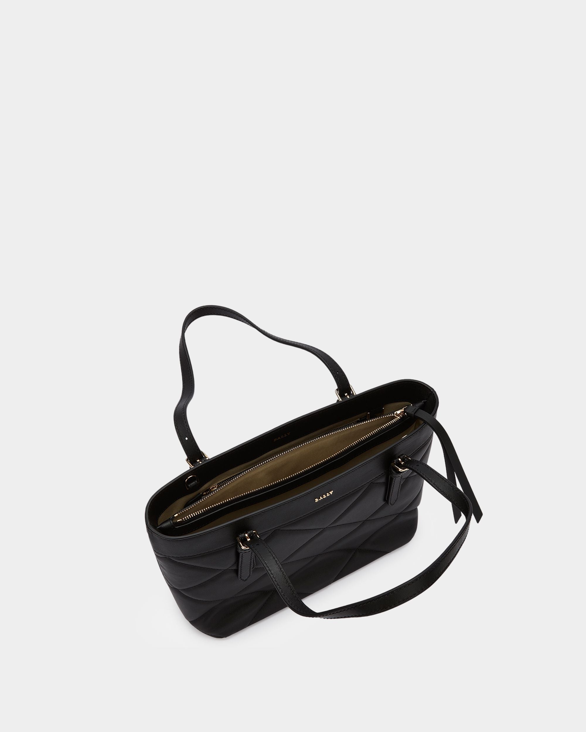 Tote in Black Leather - Women's - Bally - 04