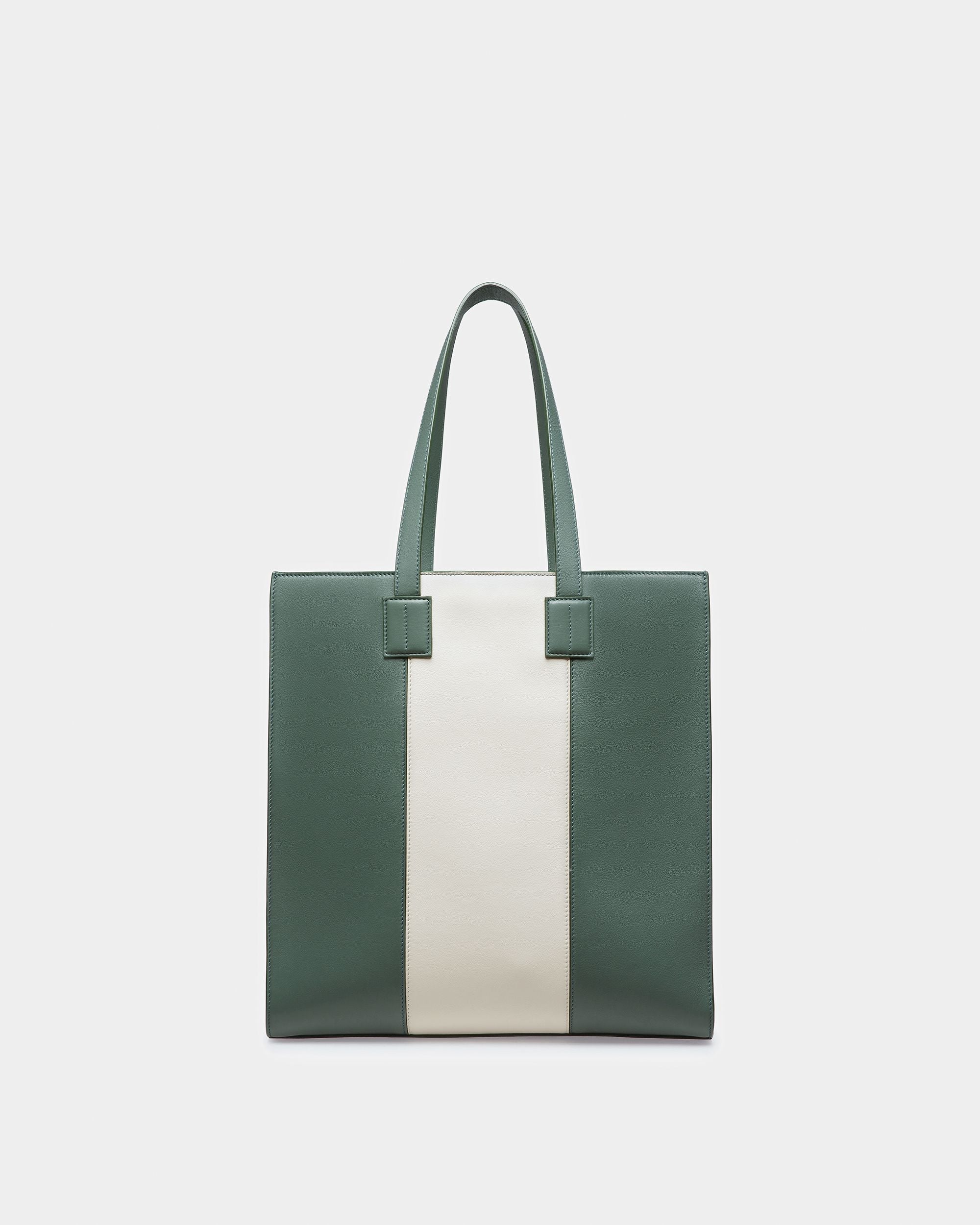 Crystalia Leather Tote In Sage And Bone - Women's - Bally - 03