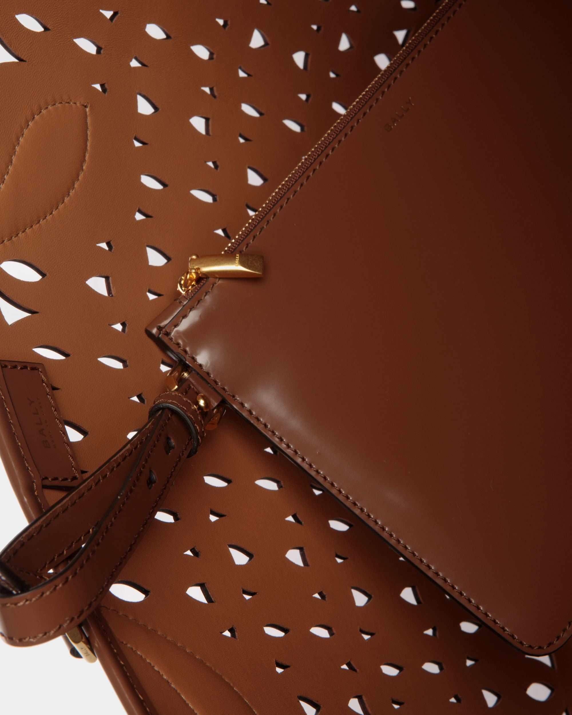 Lago Tote Bag In Brown Leather - Women's - Bally - 04