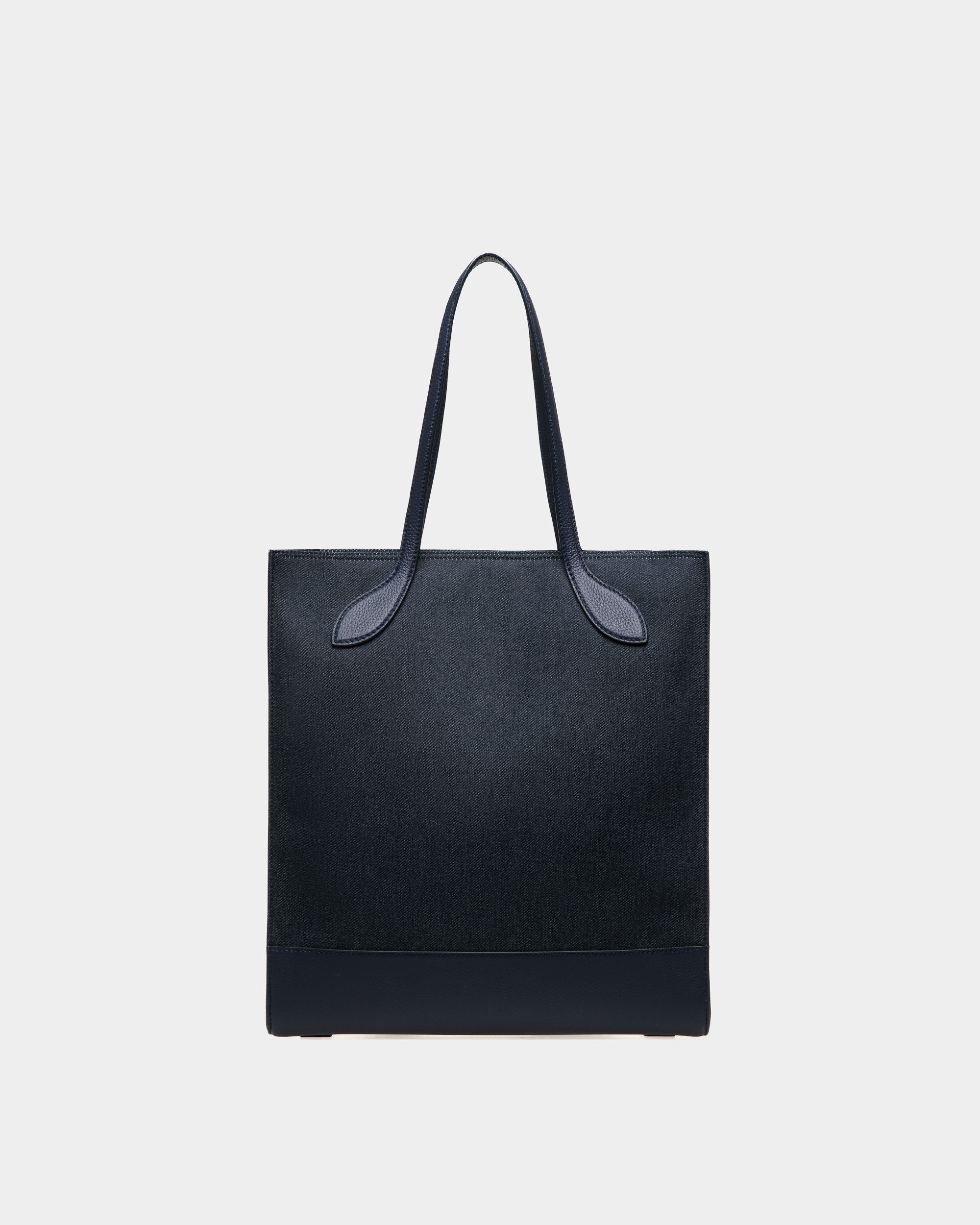 Bar Tote Bag In Blue Fabric - Women's - Bally - 02