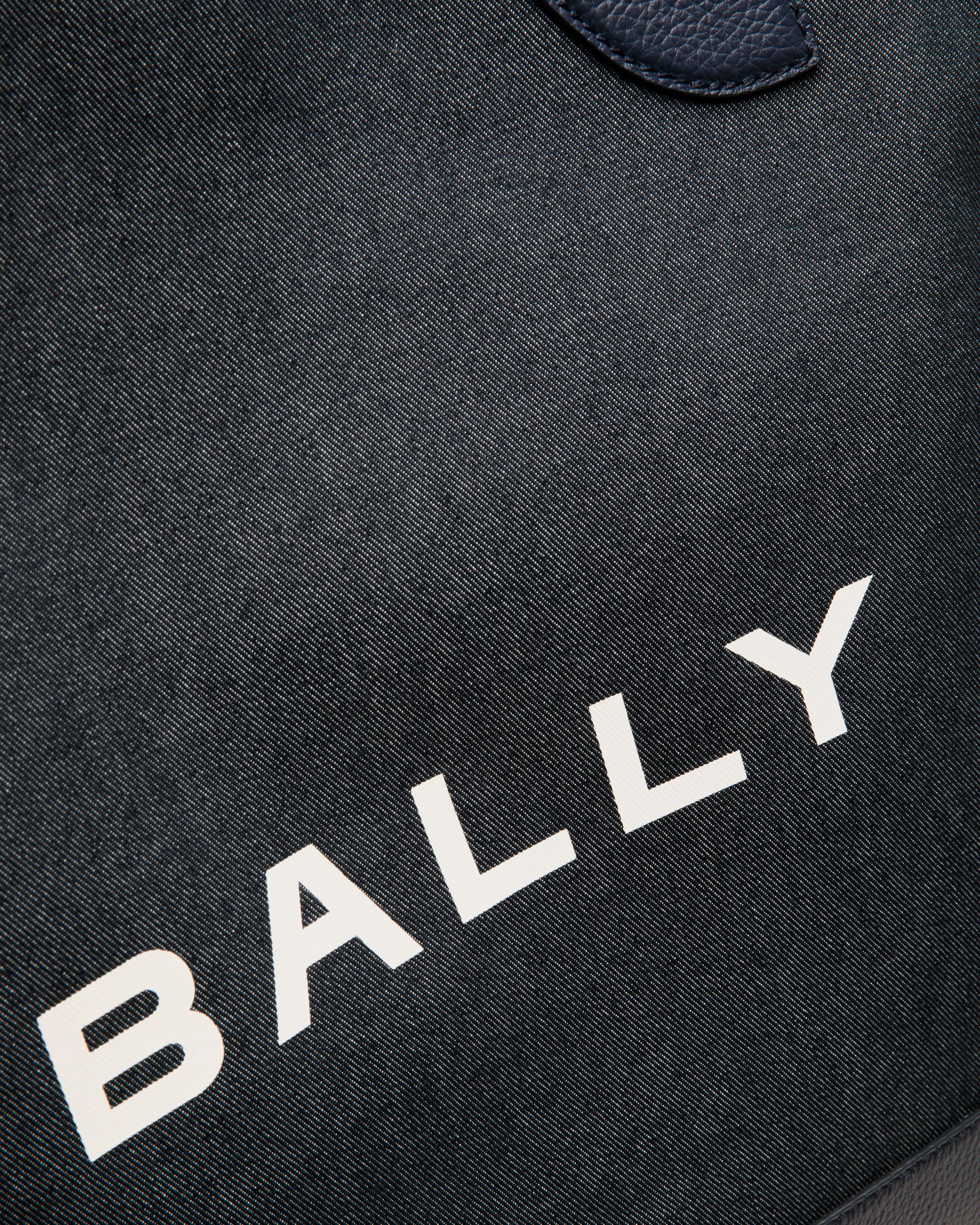 Bar Tote Bag In Blue Fabric - Women's - Bally - 05