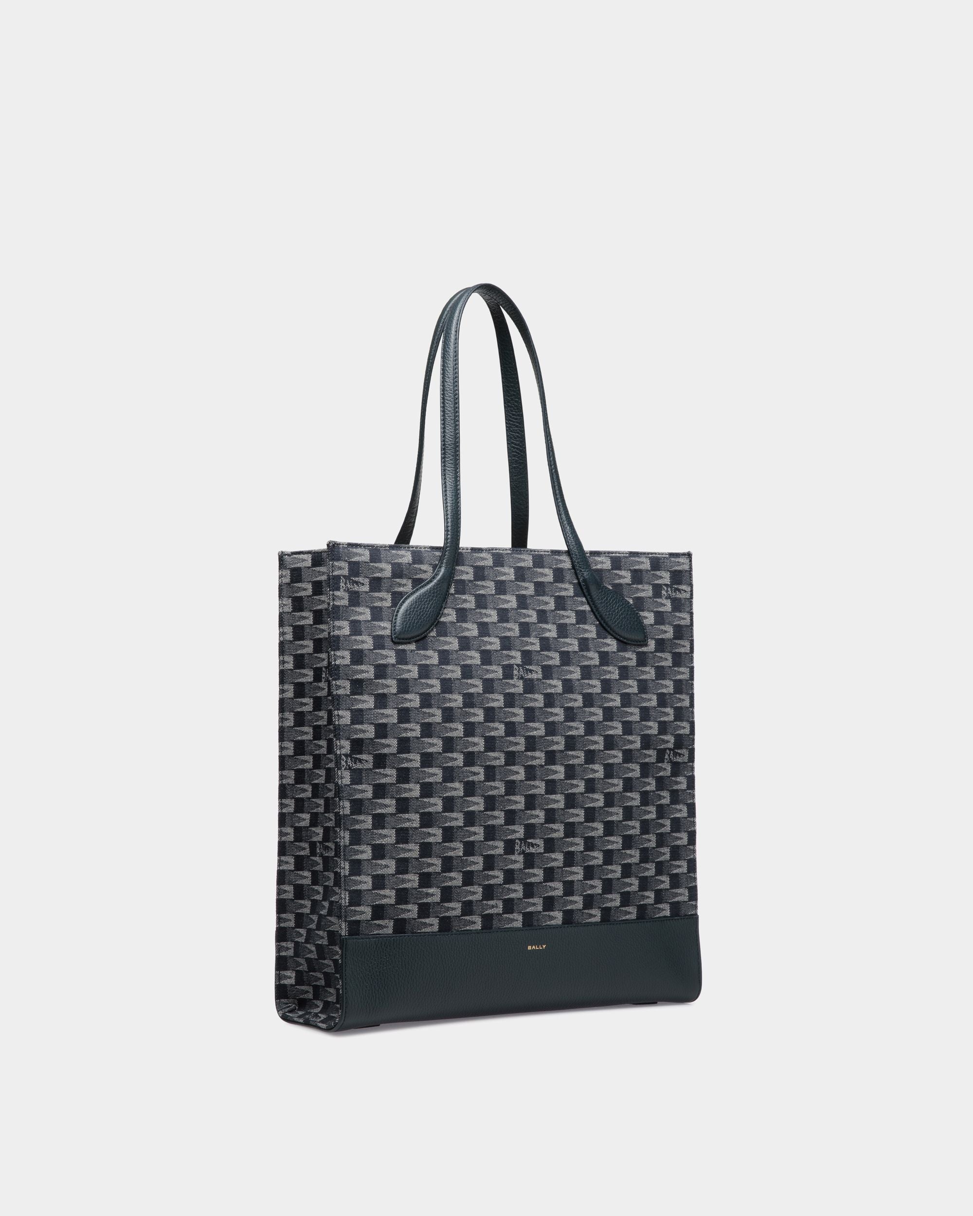 Pennant Tote Bag in Navy Blue Denim - Women's - Bally - 03