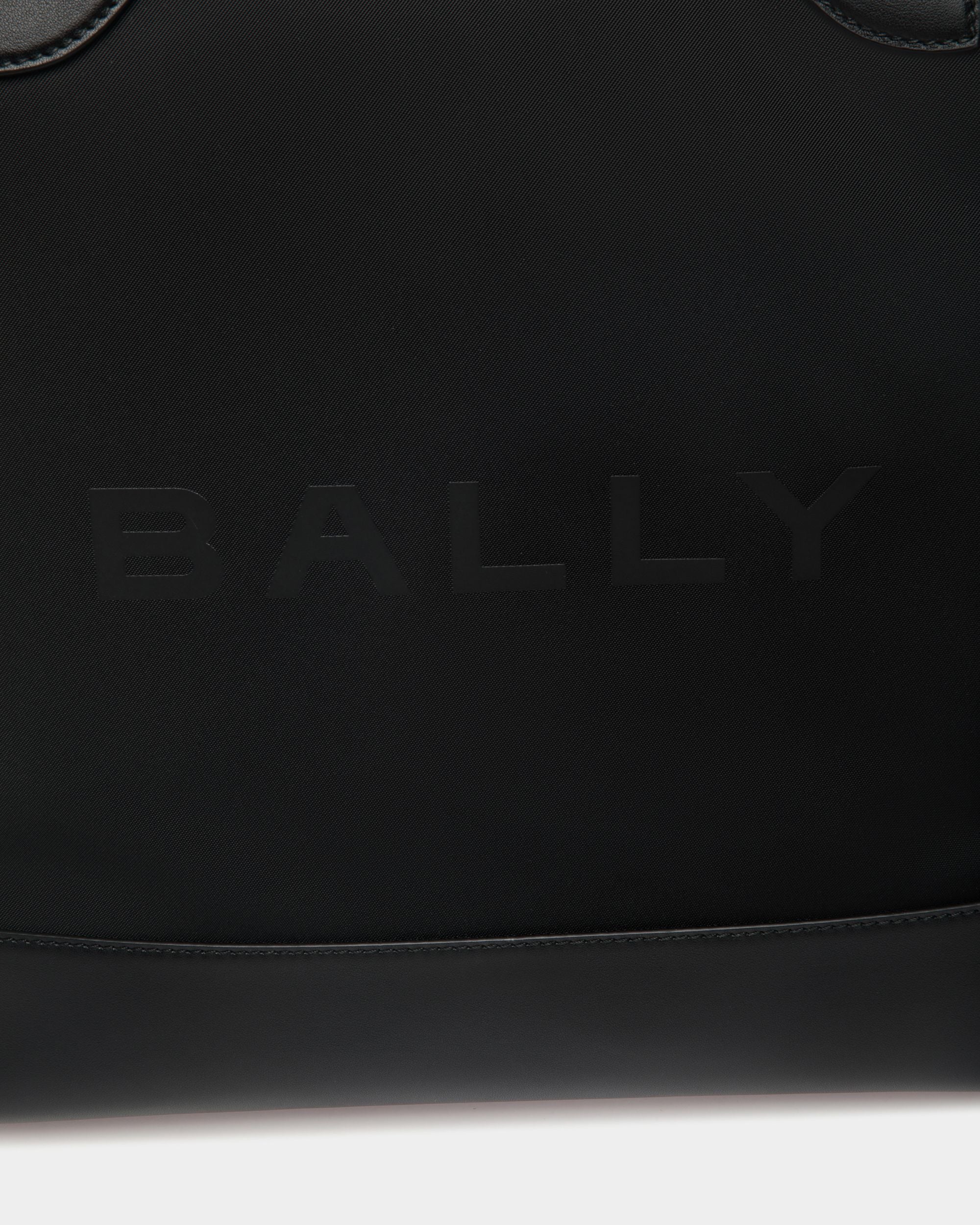Bar Tote Bag In Black Nylon And Leather - Women's - Bally - 06
