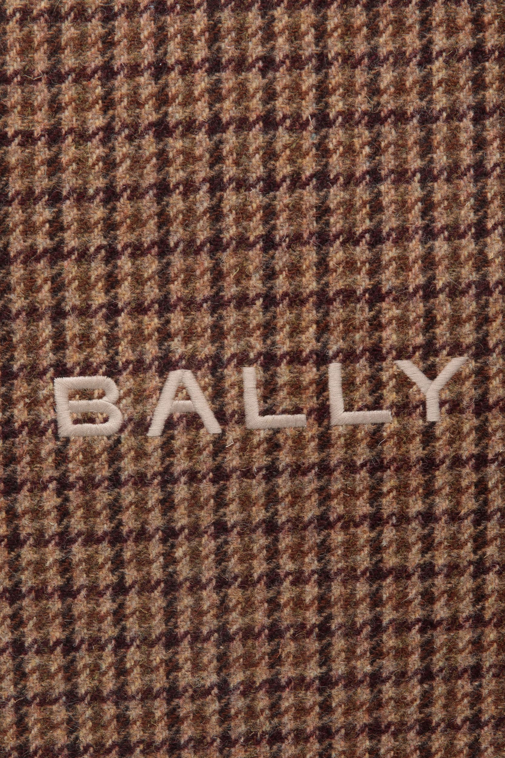 Bar Tote Bag in Multibrown Check Wool And Leather - Women's - Bally - 05