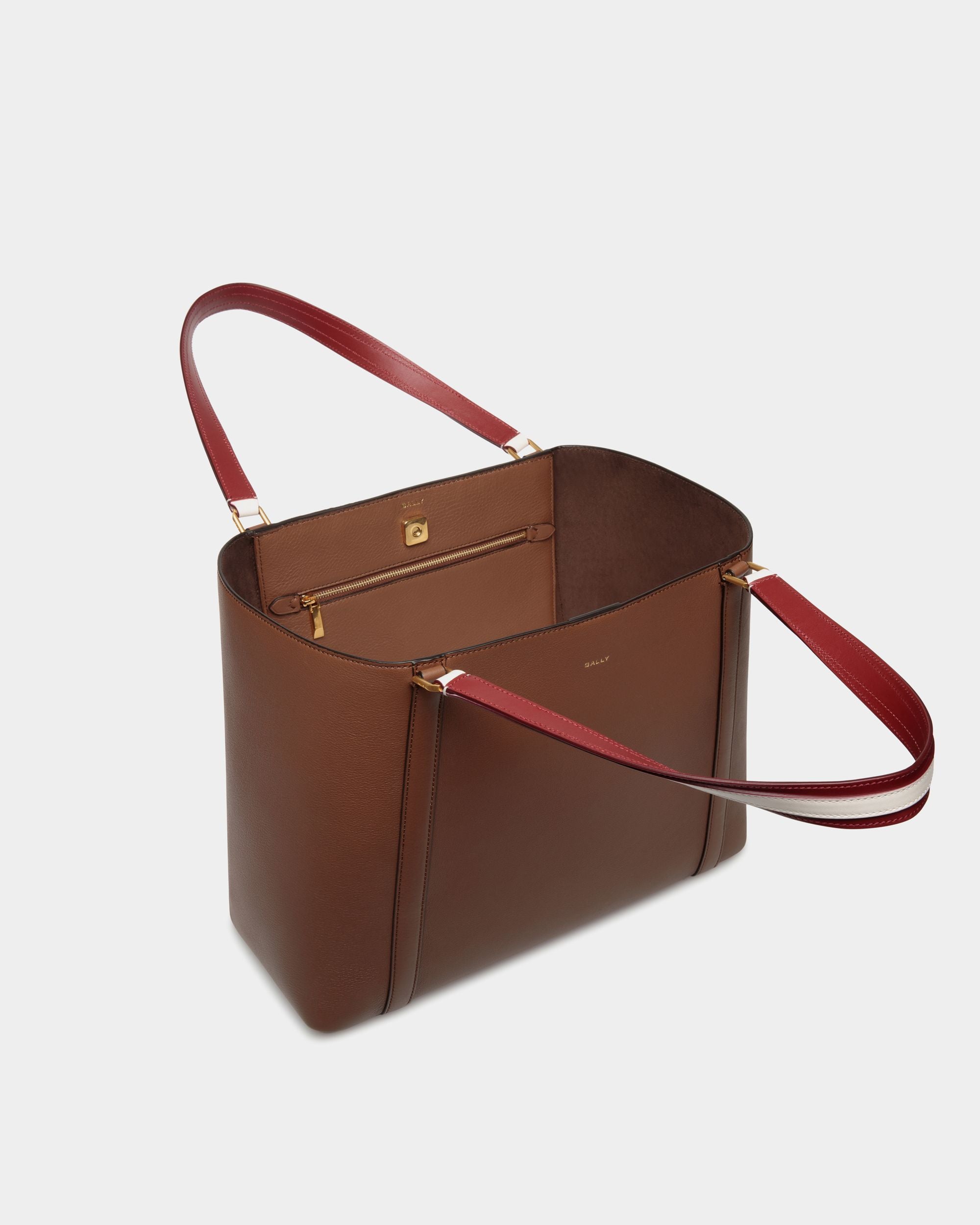 Code Tote Bag In Brown Leather - Women's - Bally - 04