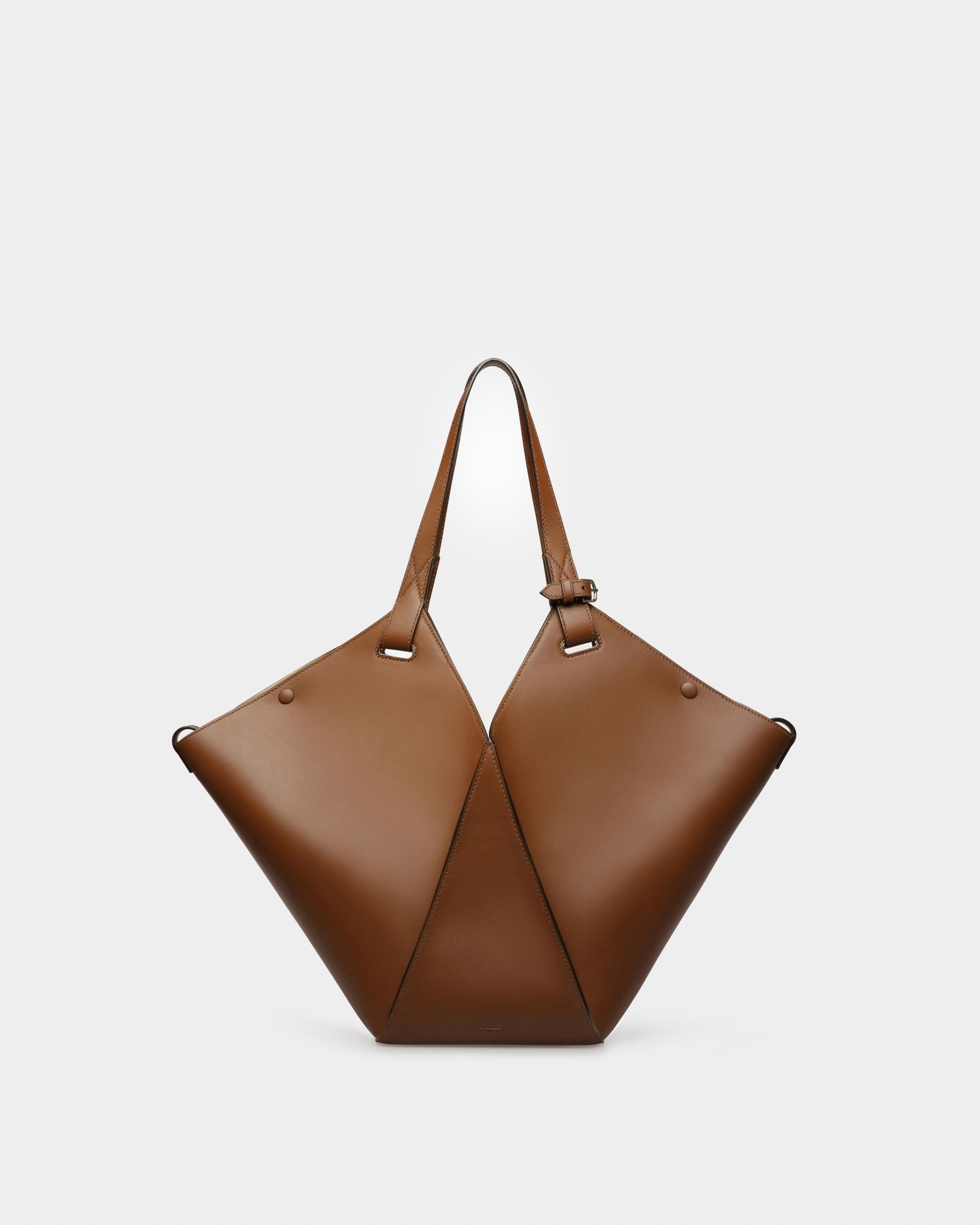 Ahria Leather Tote In Brown - Women's - Bally - 01