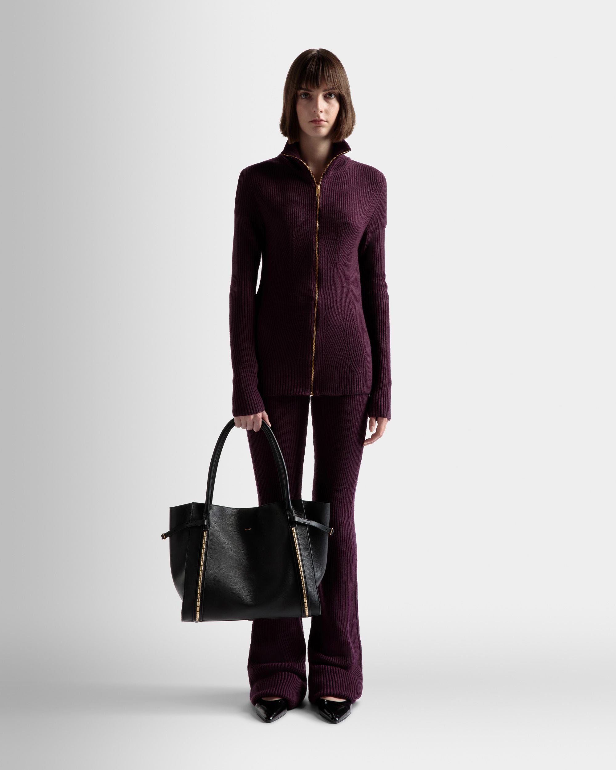 Chesney Large Tote Bag In Black Leather - Women's - Bally - 02