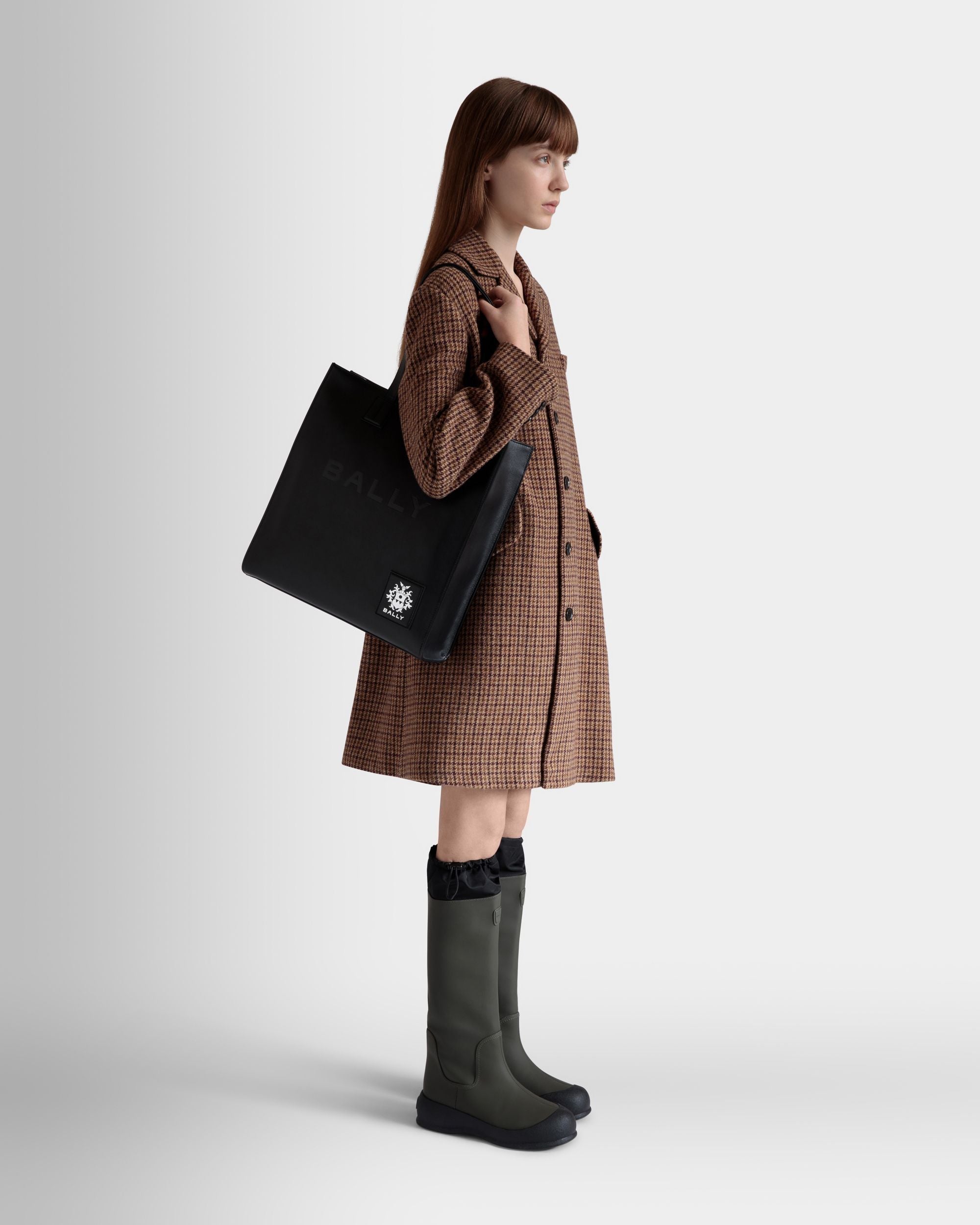 Akelei Tote Bag In Black Leather - Women's - Bally - 02