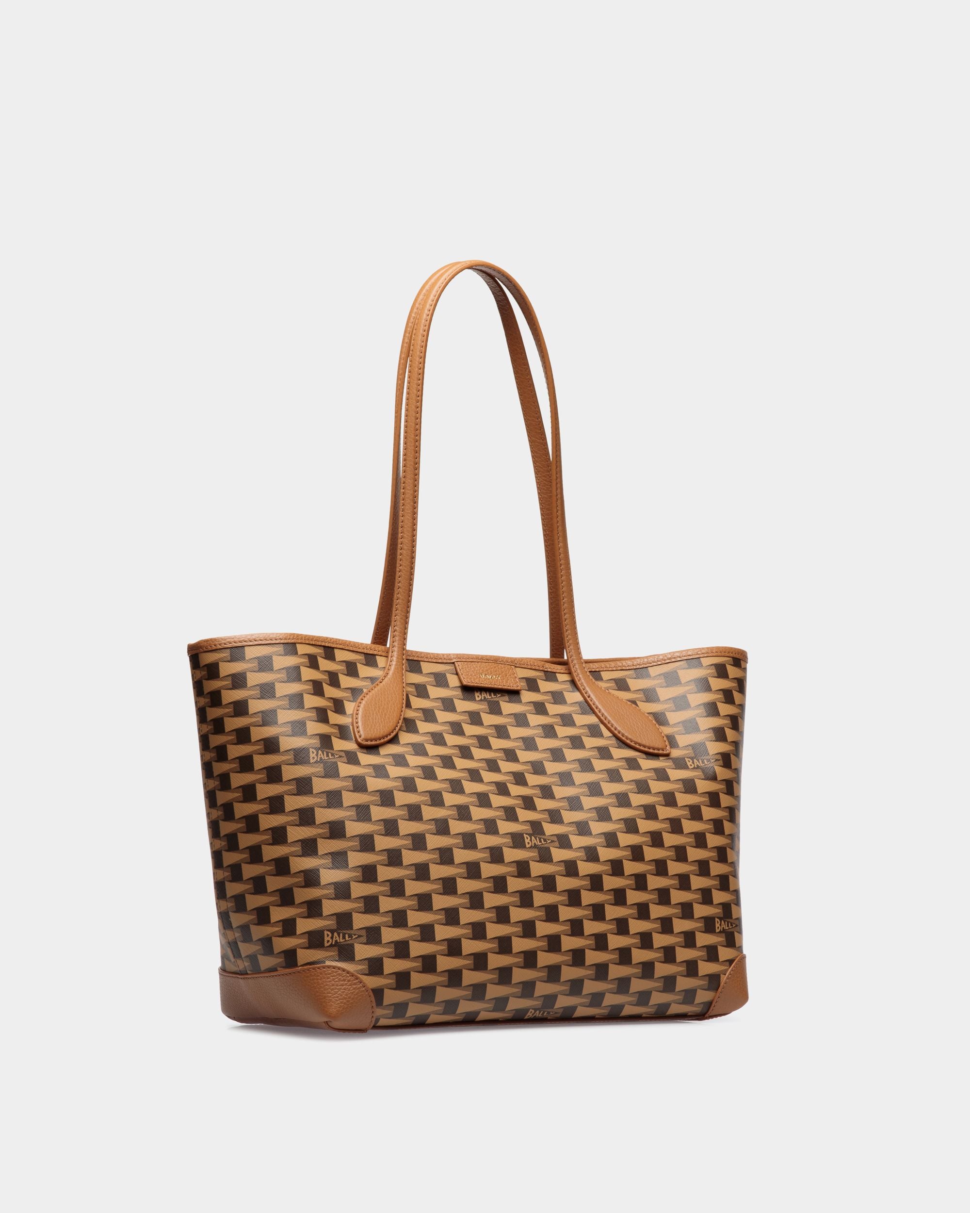 Pennant Tote Bag In Brown Pennant Motif - Women's - Bally - 04