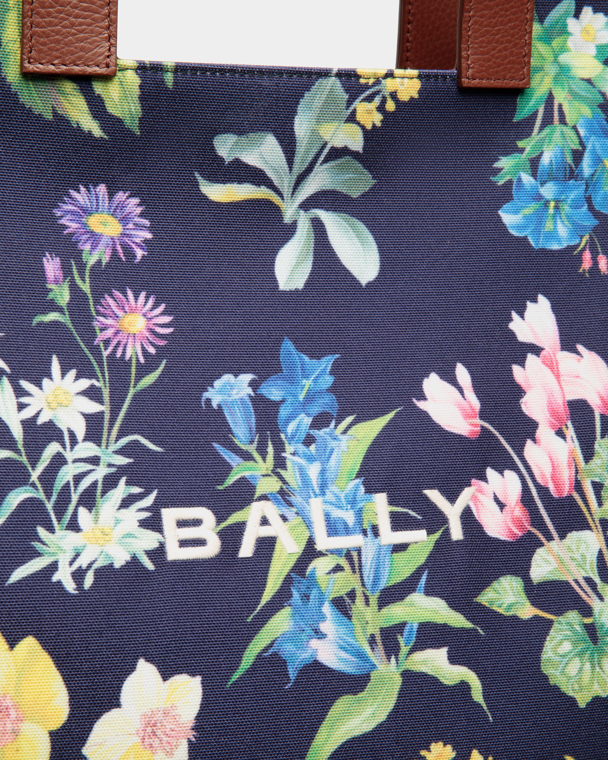 Easy Bally Tote Bag In Mountain Flower Print Canvas And Leather - Women's - Bally - 06
