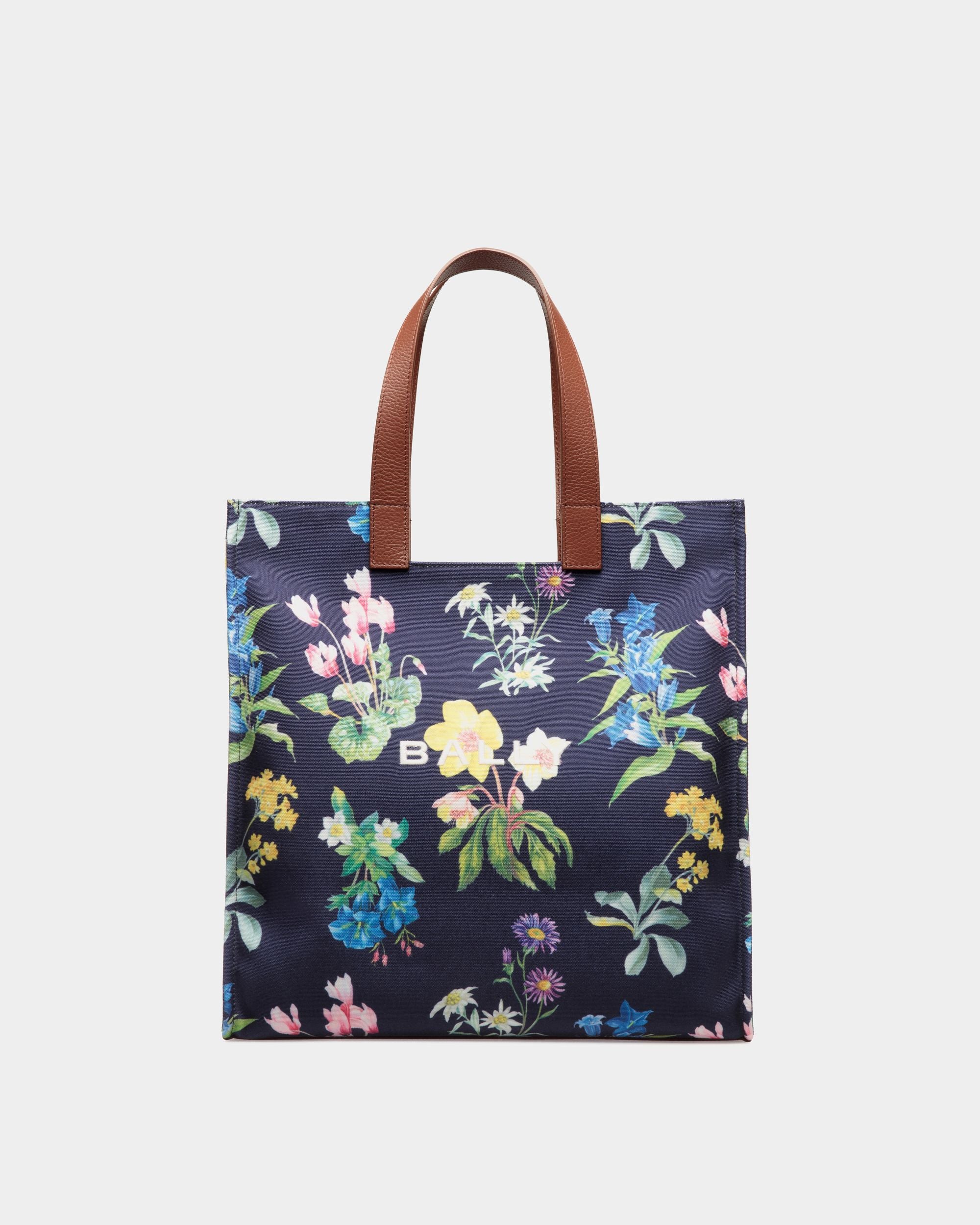 Easy Bally Tote Bag In Mountain Flower Print Canvas And Leather - Women's - Bally - 01