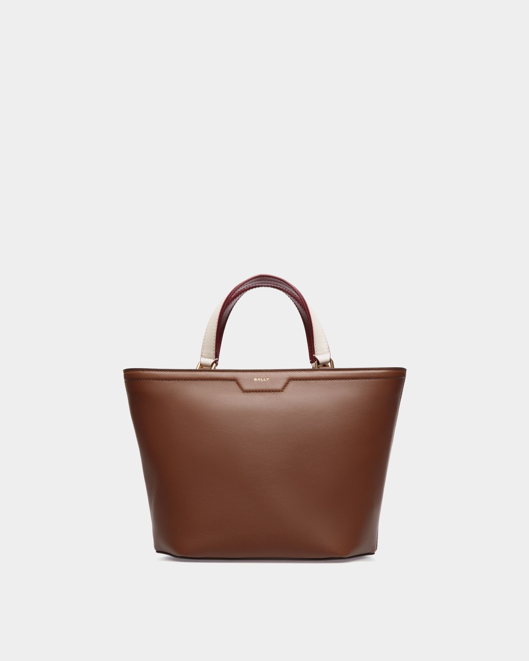 Code Small Tote Bag in Brown Leather - Women's - Bally - 01