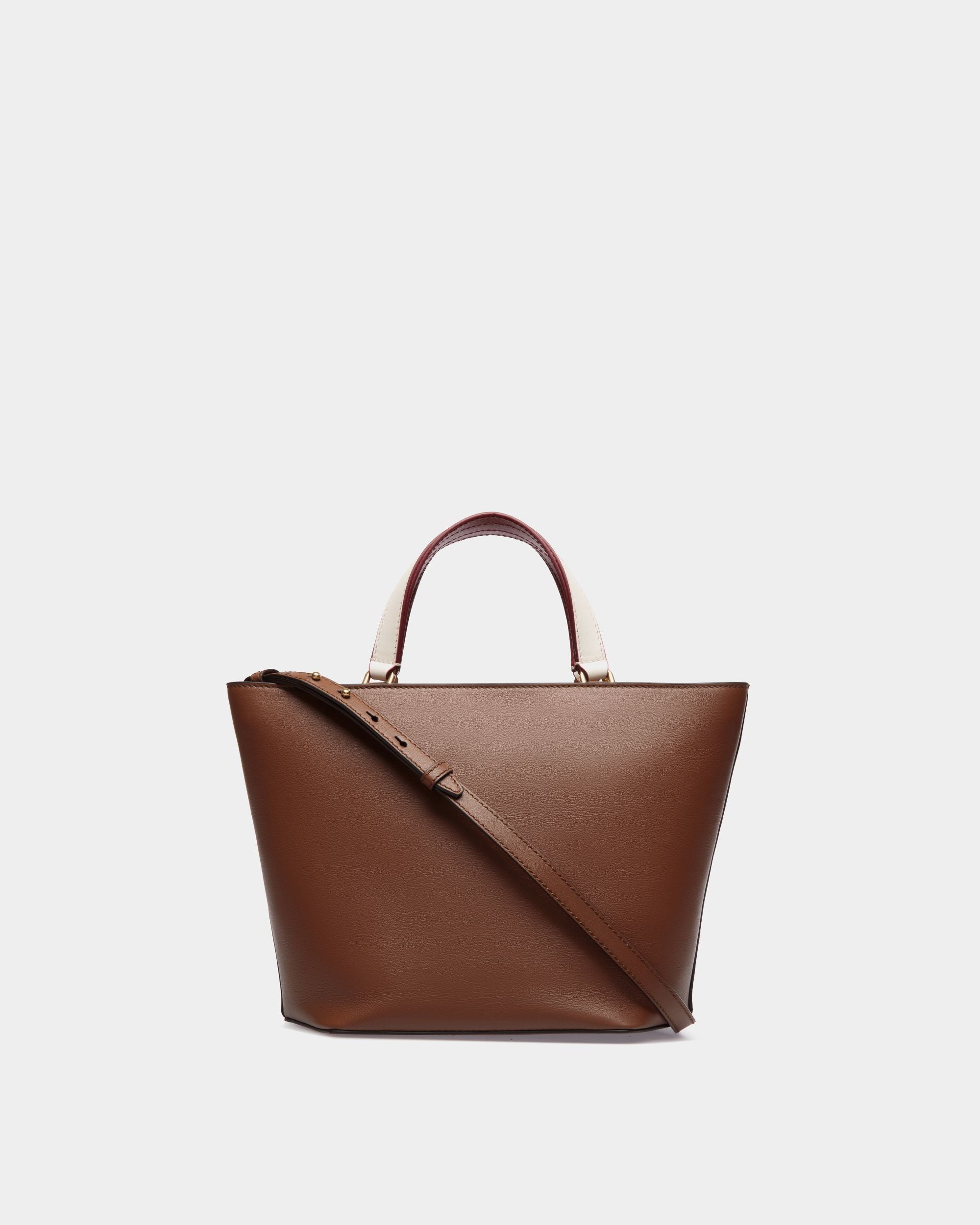 Code Small Tote Bag in Brown Leather - Women's - Bally - 02