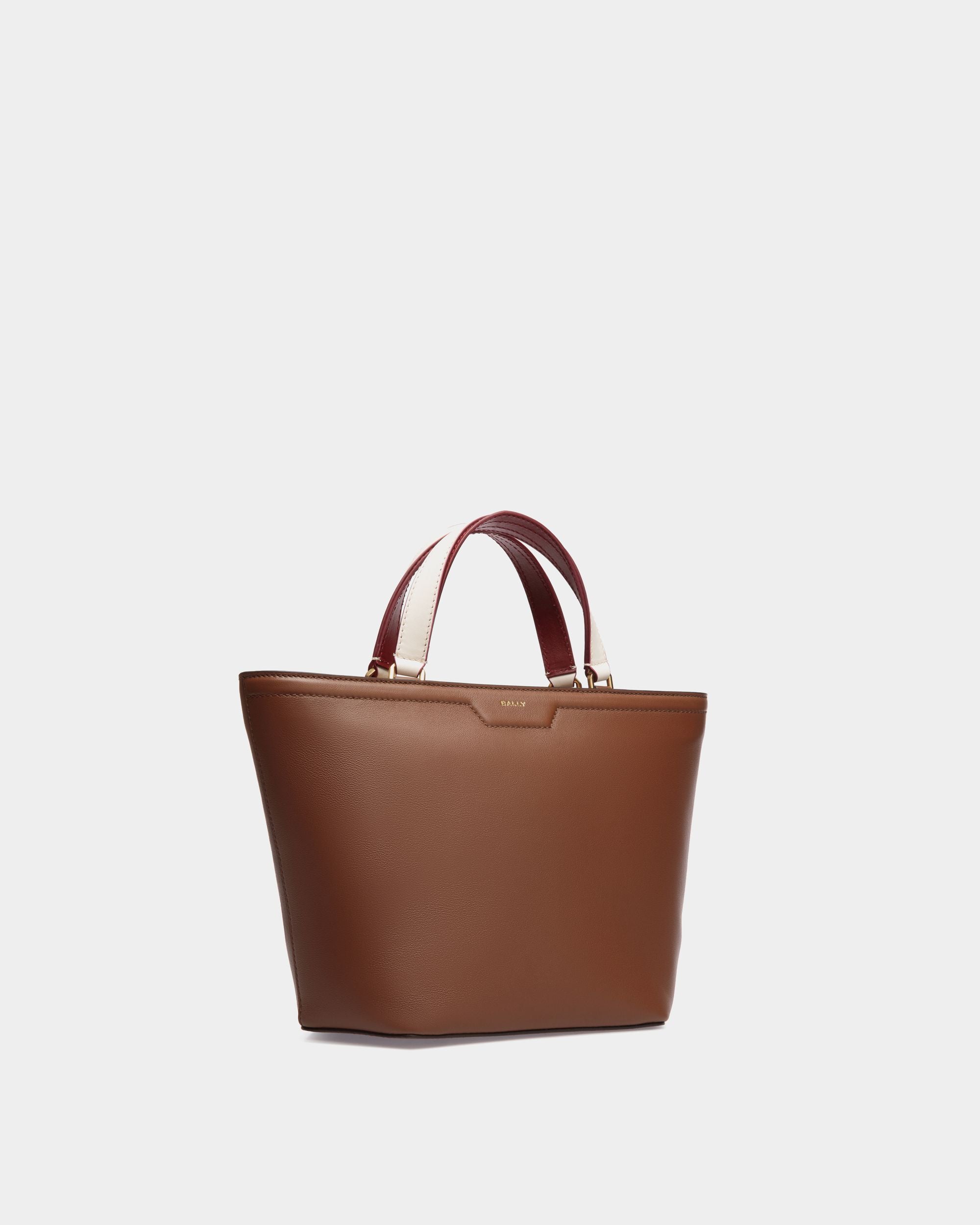 Code Small Tote Bag in Brown Leather - Women's - Bally - 03