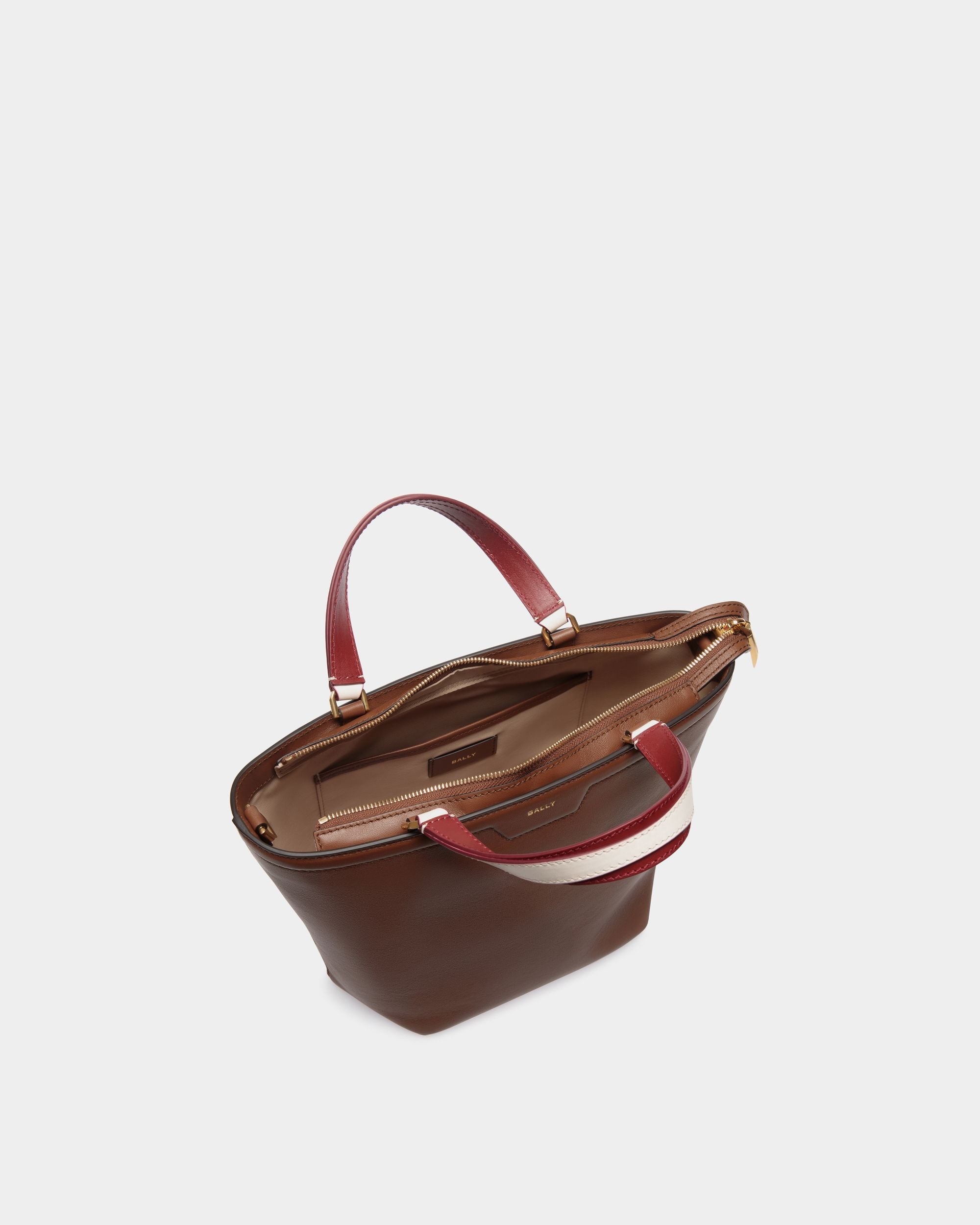 Code Small Tote Bag in Brown Leather - Women's - Bally - 04